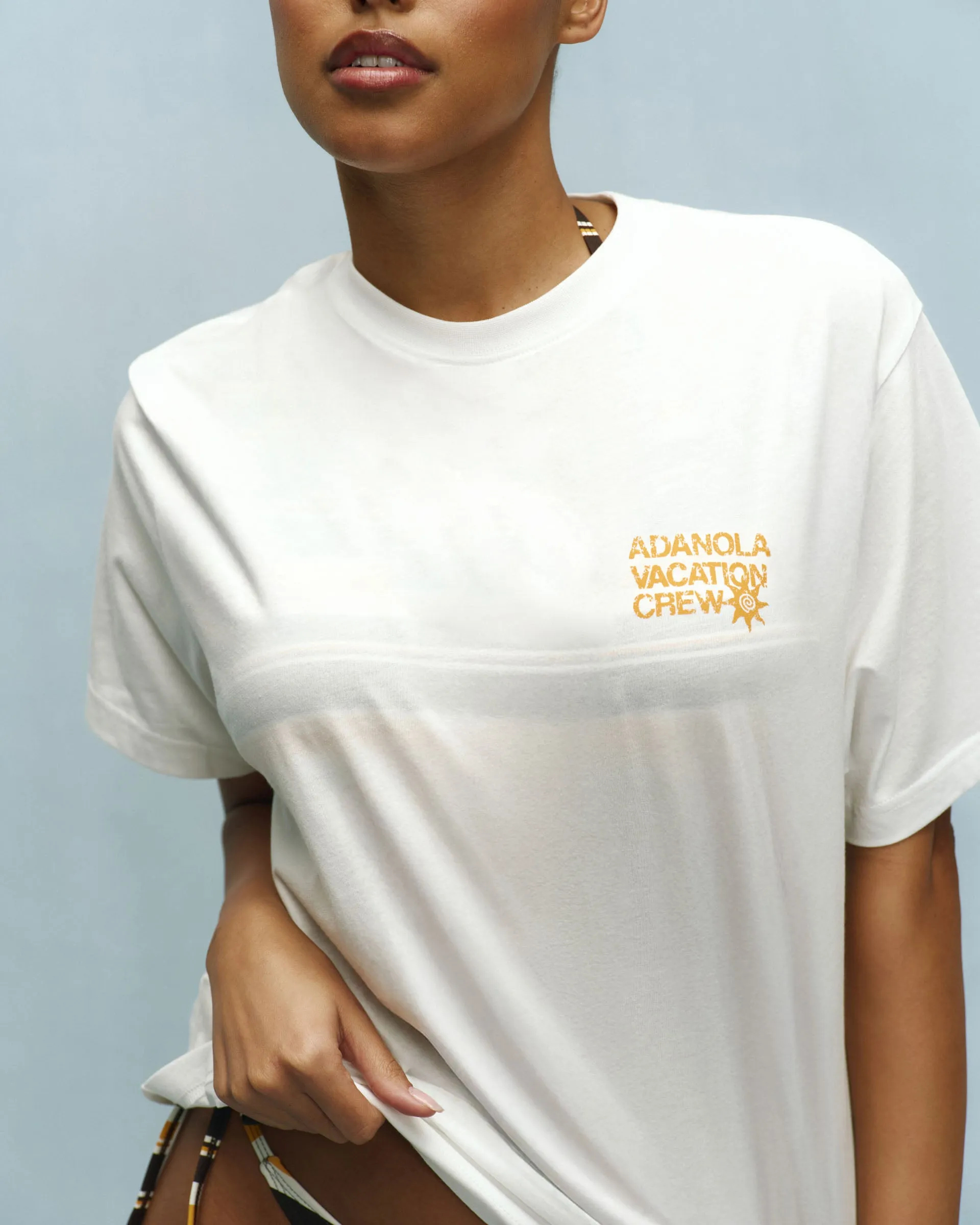 Vacation Lightweight T-shirt - White/Mango Orange sold by Adanola product image thumbnail 2
