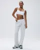 Varsity Raw Hem Straight Leg Sweatpants - Light Grey Melange/Navy Blue sold by Adanola