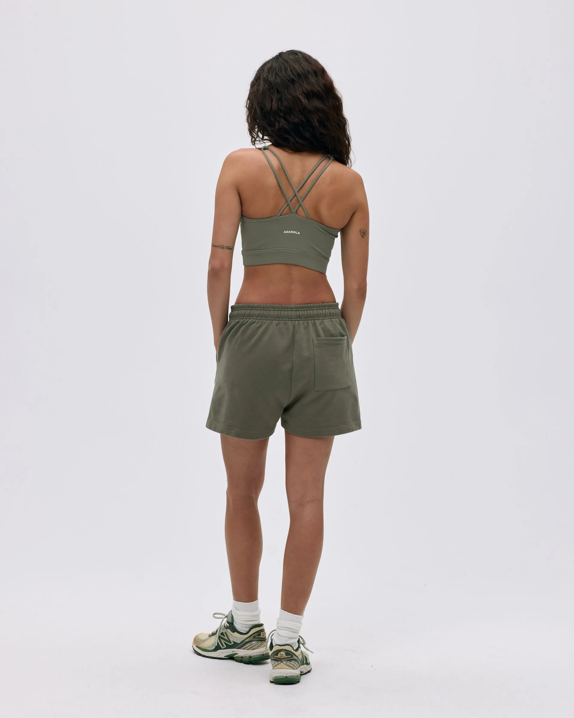 Branded Sweat Shorts - Olive Green sold by Adanola product image thumbnail 2