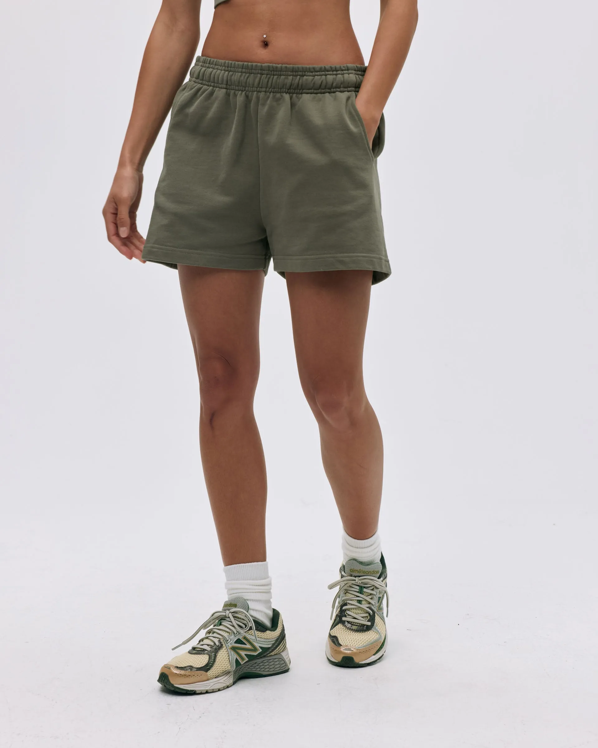 Branded Sweat Shorts - Olive Green sold by Adanola product image thumbnail 4