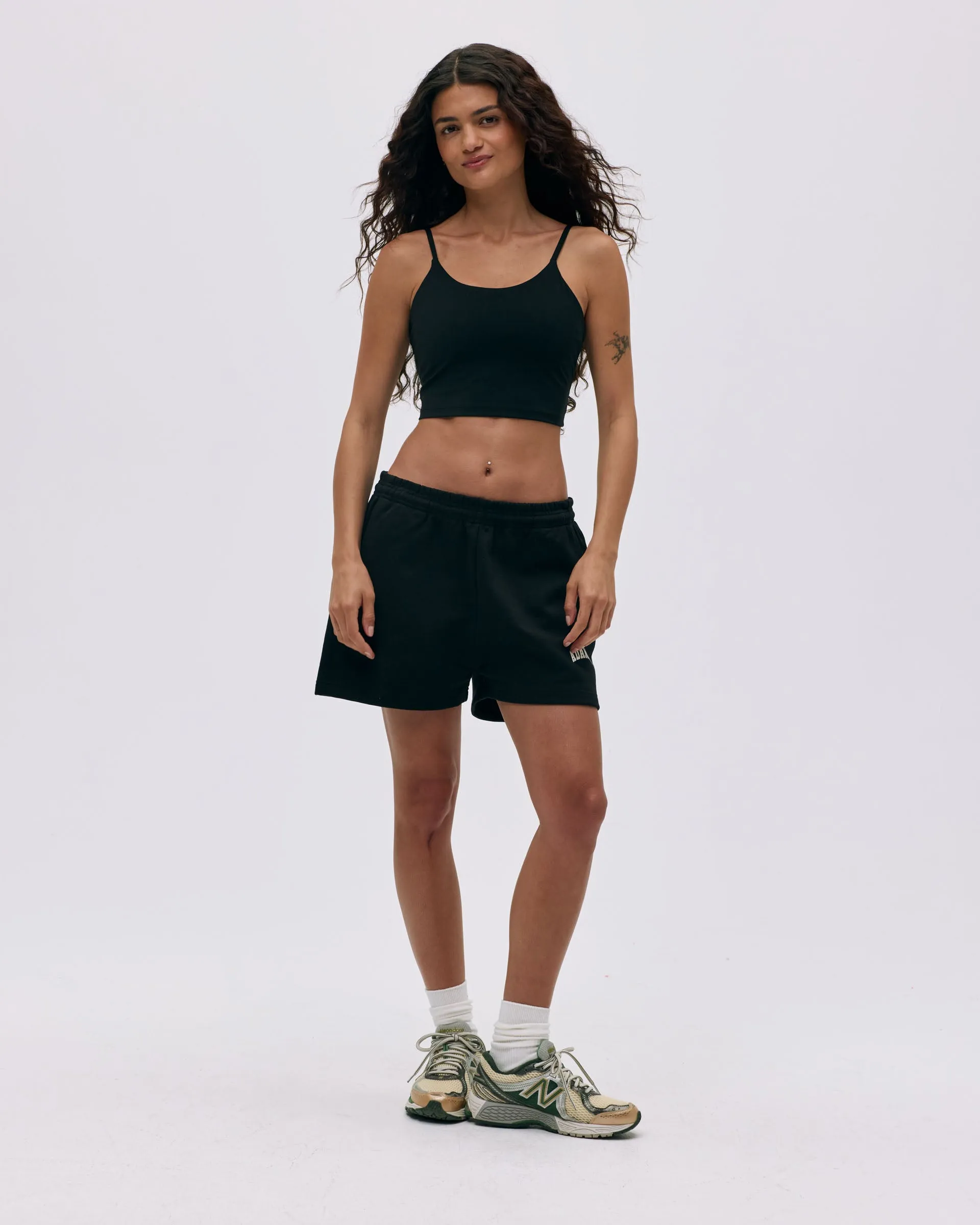 Varsity Sweat Shorts - Black/Marshmallow White sold by Adanola