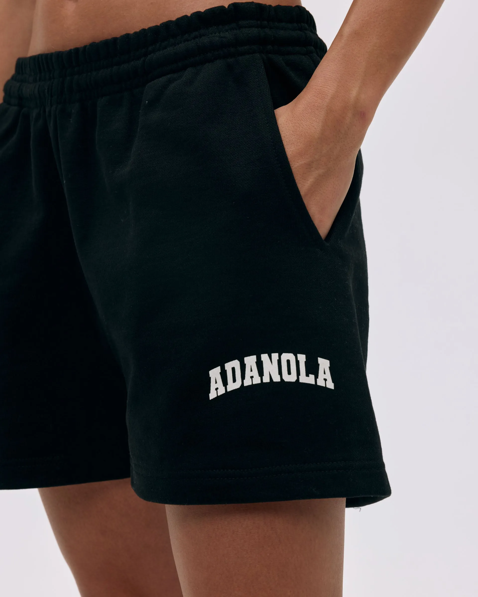 Varsity Sweat Shorts - Black/Marshmallow White sold by Adanola product image thumbnail 3