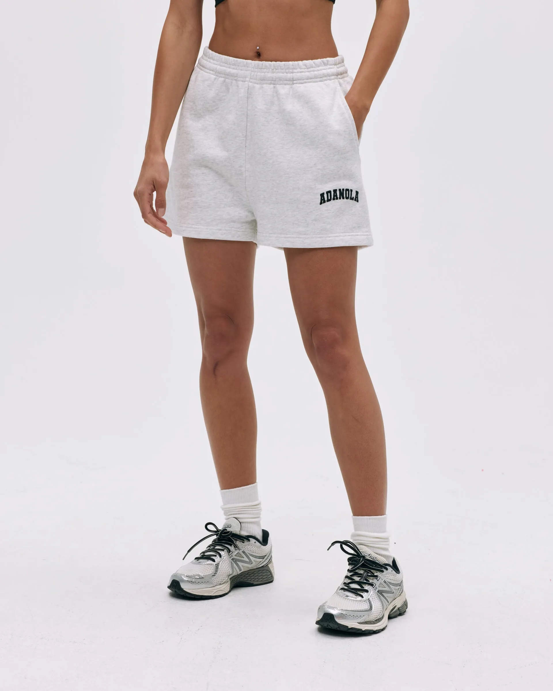 Varsity Sweat Shorts - Light Grey Melange/Black sold by Adanola product image thumbnail 4