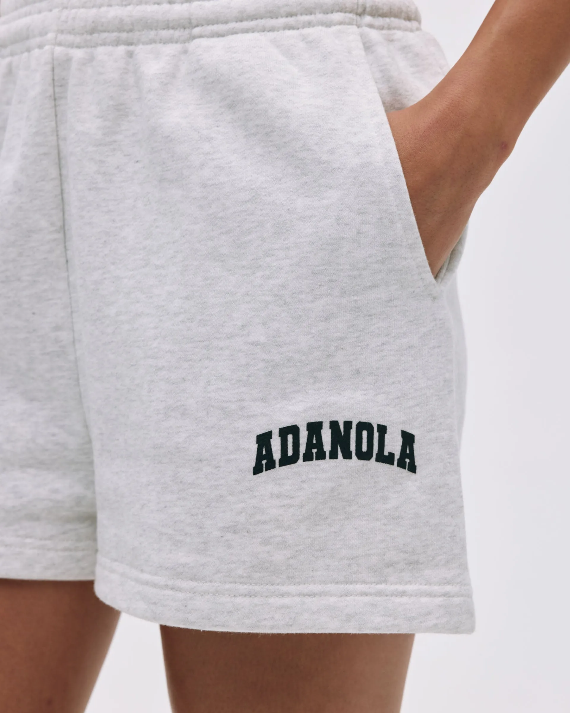 Varsity Sweat Shorts - Light Grey Melange/Black sold by Adanola product image thumbnail 3