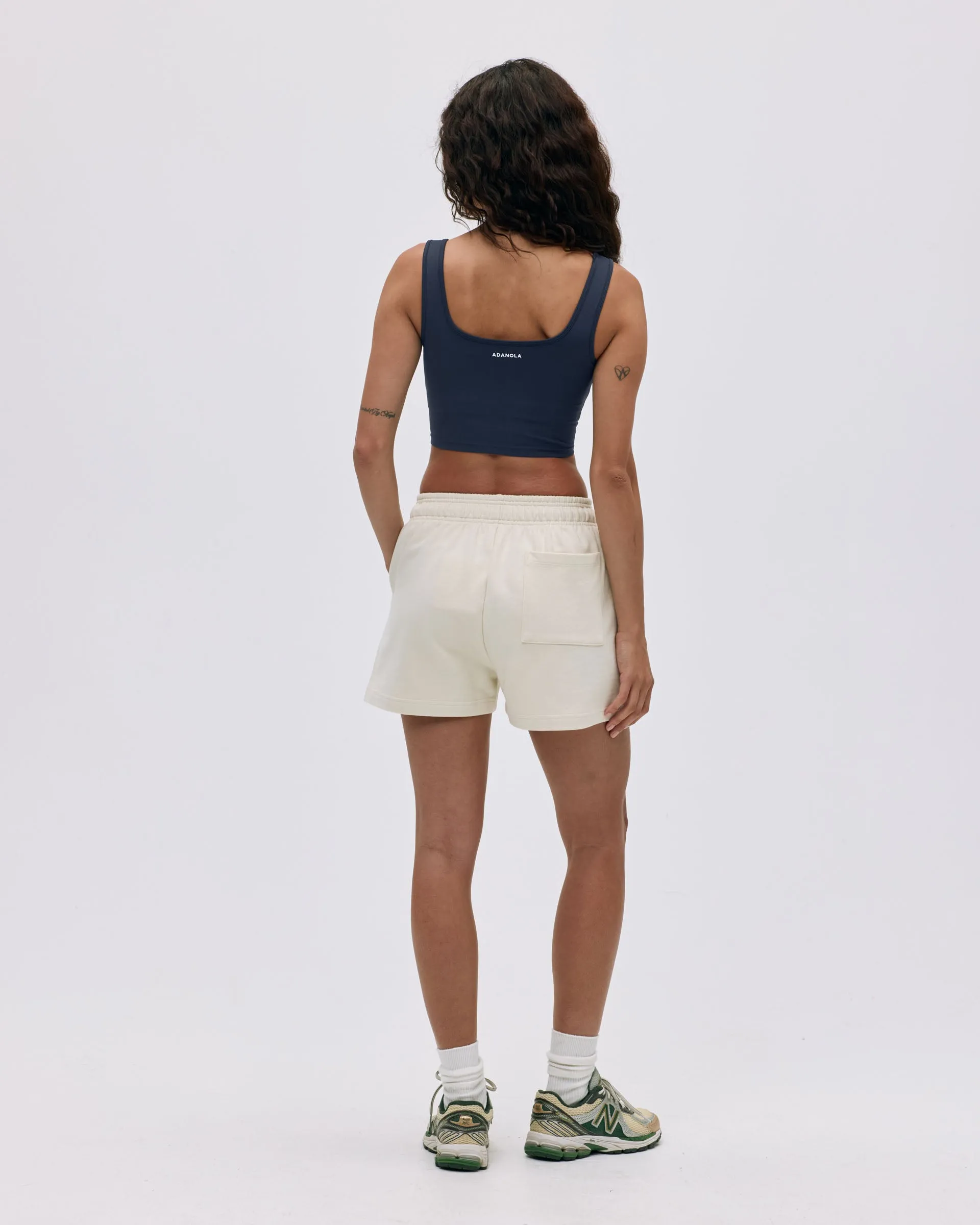 Varsity Sweat Shorts - Marshmallow White/Midnight Blue sold by Adanola product image thumbnail 2