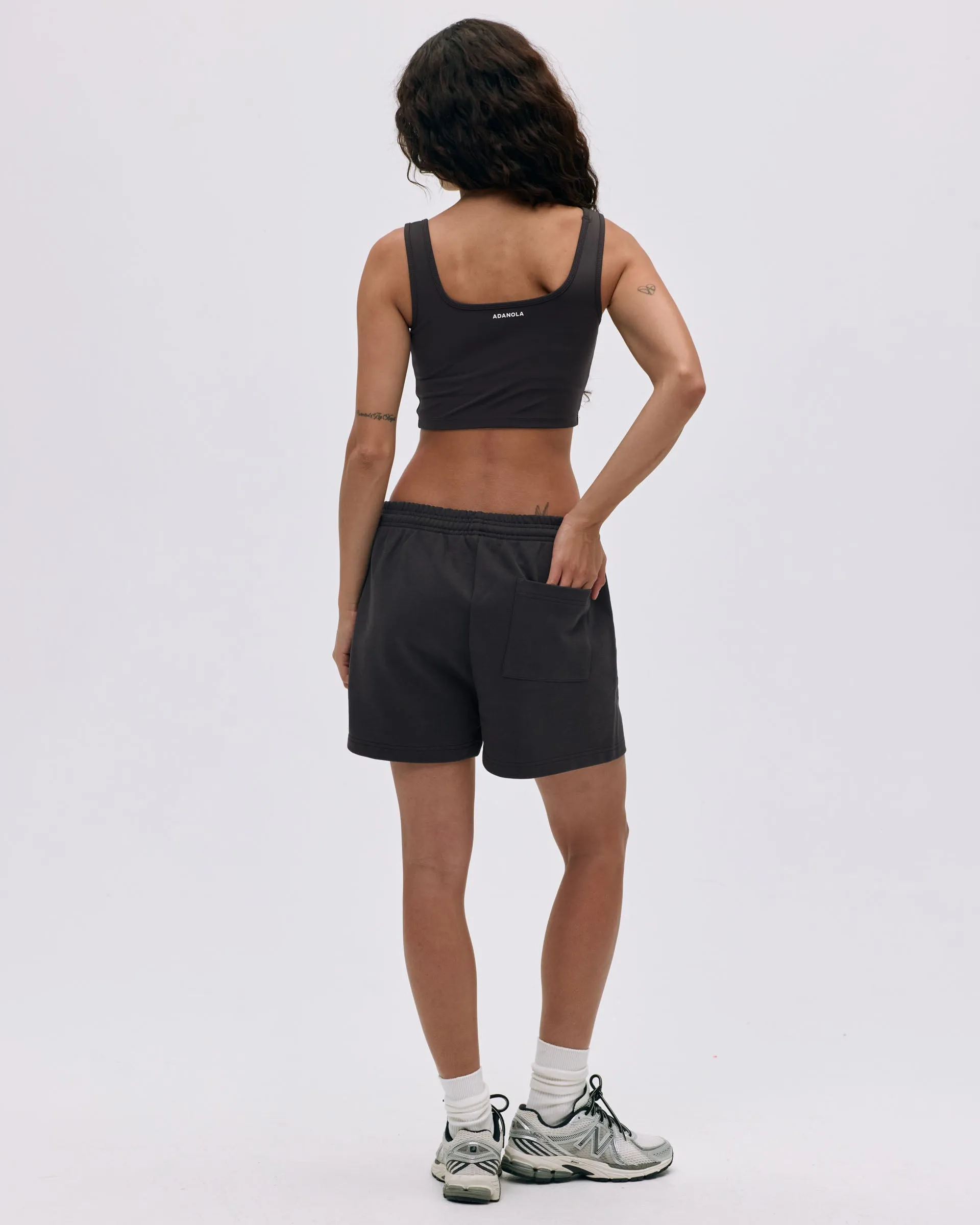 Varsity Sweat Shorts - Coffee Bean/Marshmallow White sold by Adanola product image thumbnail 2