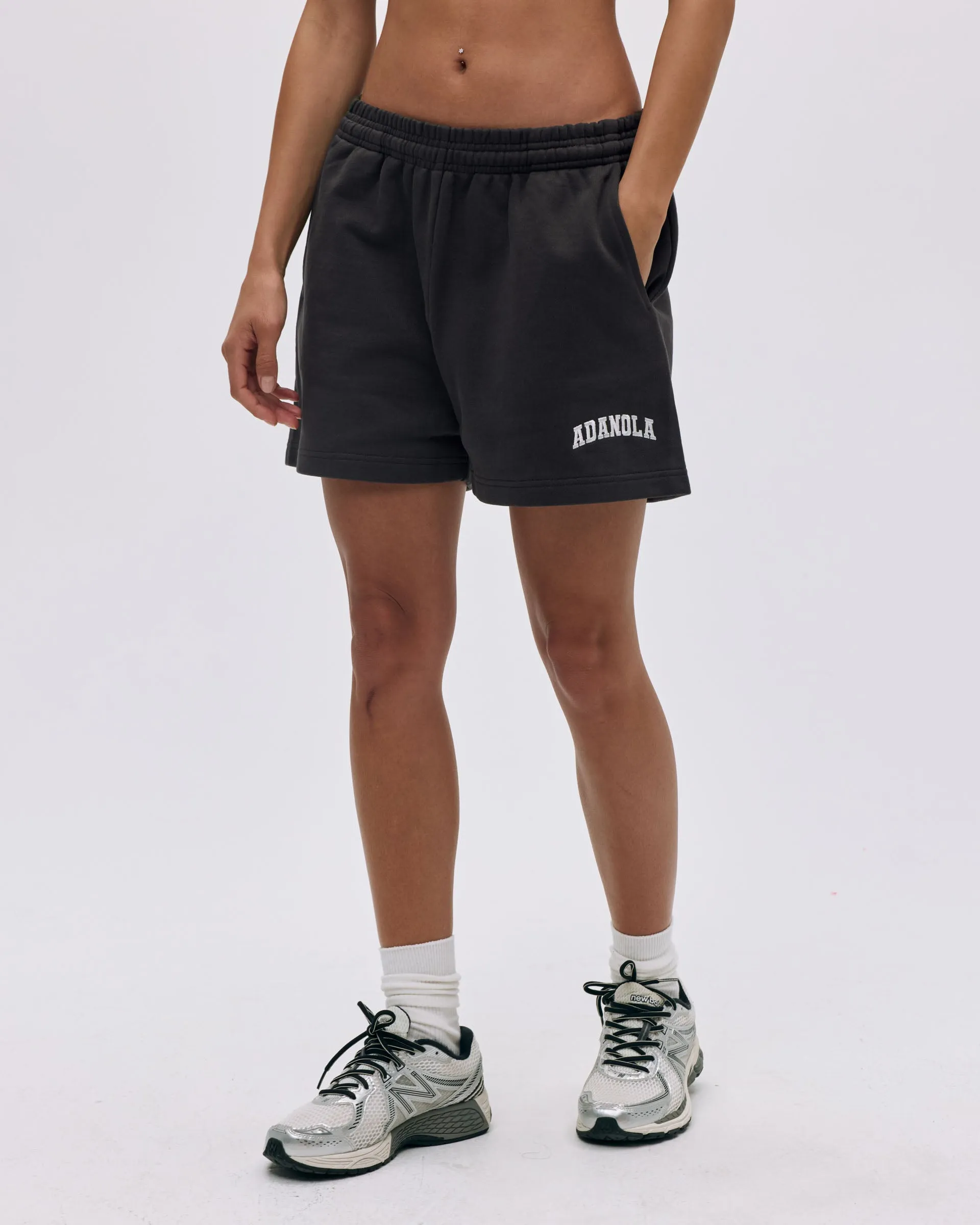 Varsity Sweat Shorts - Coffee Bean/Marshmallow White sold by Adanola product image thumbnail 4
