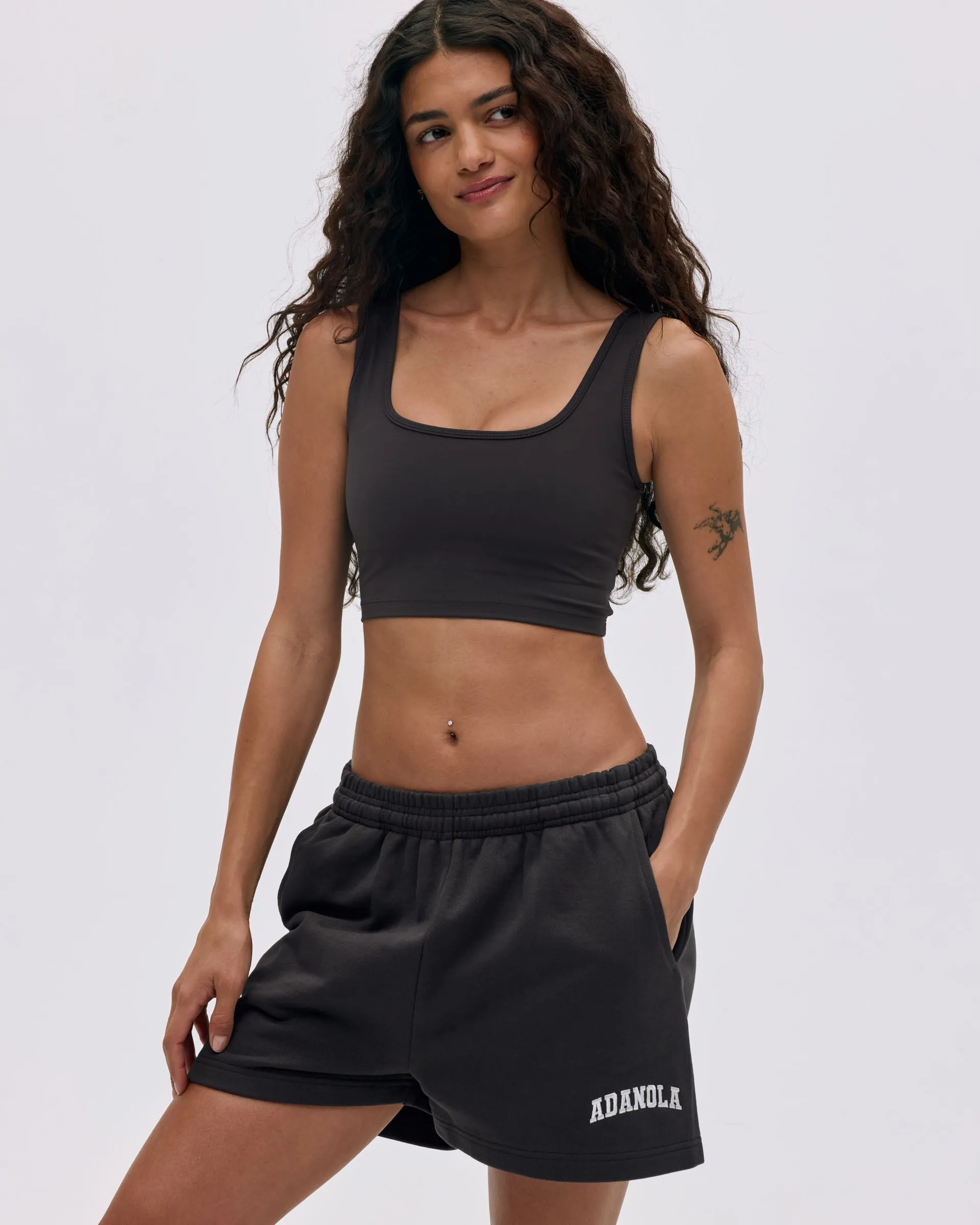 Varsity Sweat Shorts - Coffee Bean/Marshmallow White sold by Adanola product image thumbnail 5