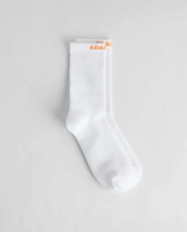 Running Sock - White/Mango Orange sold by Adanola