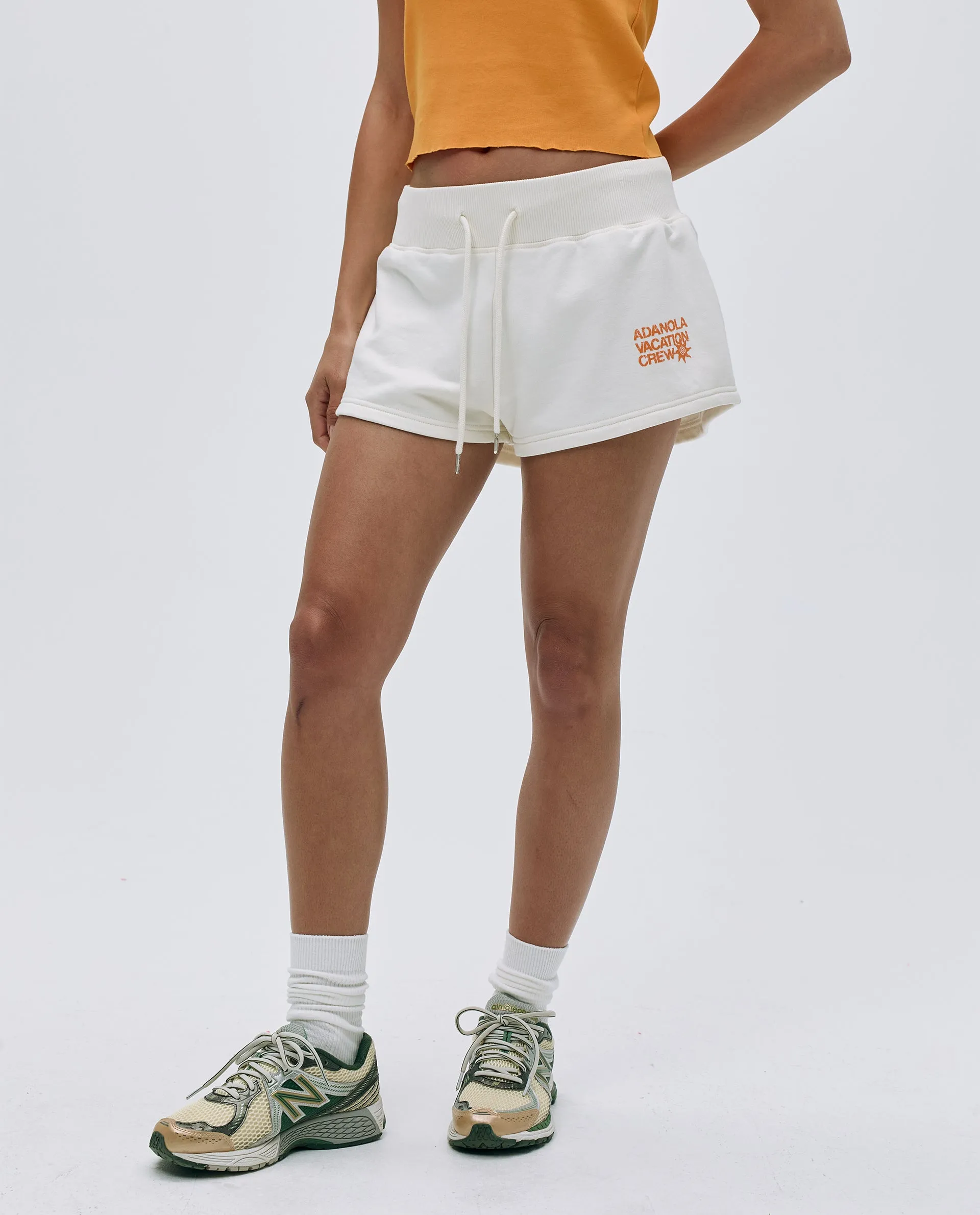 Vacation Mini Sweat Shorts - Marshmallow White/Mango Orange sold by Adanola product image thumbnail 4