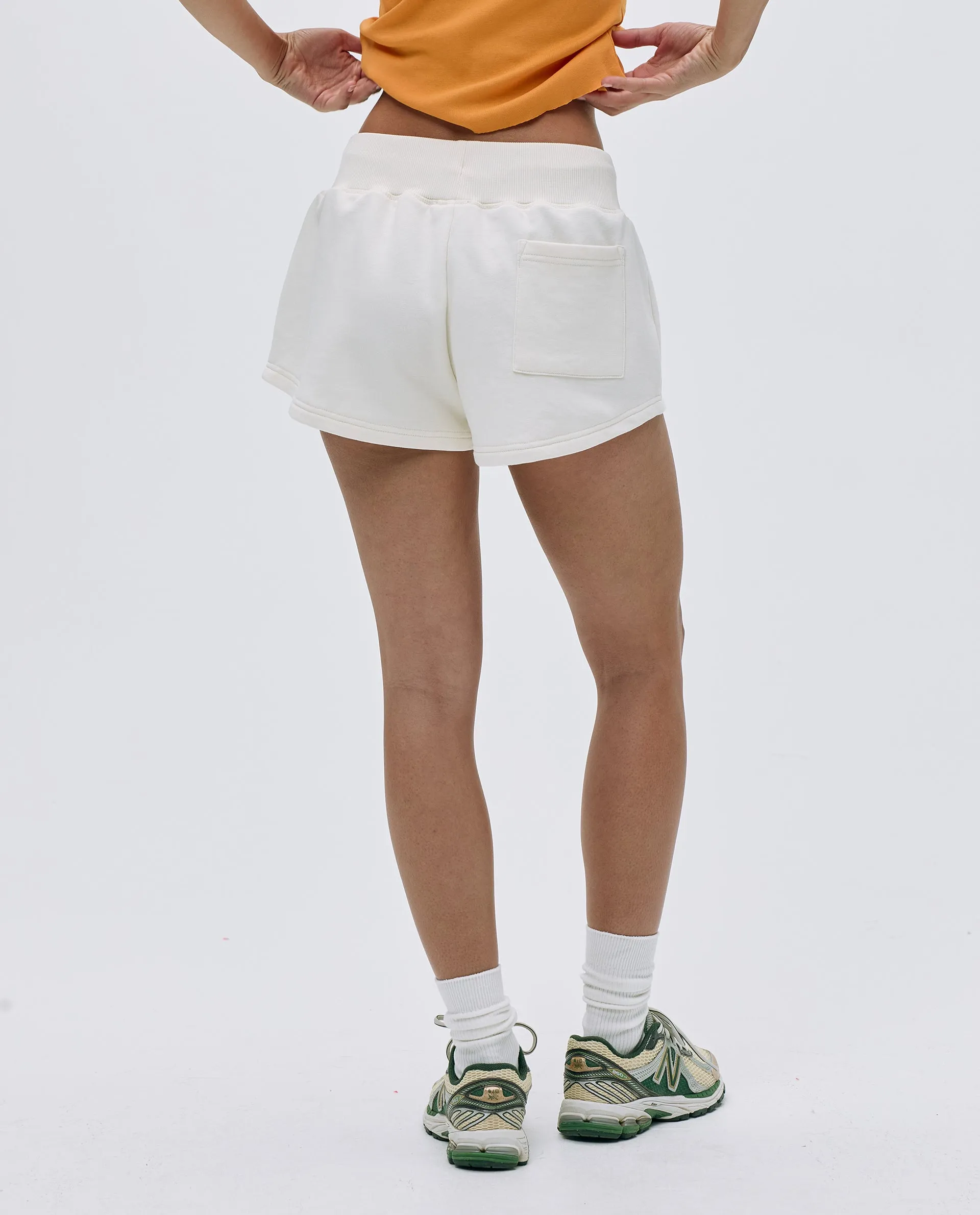 Vacation Mini Sweat Shorts - Marshmallow White/Mango Orange sold by Adanola product image thumbnail 2