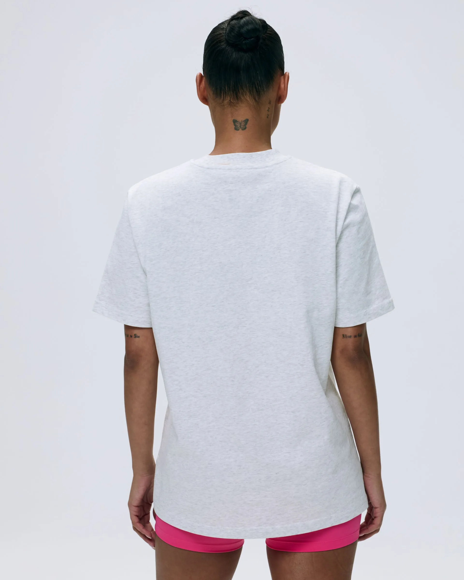 Distance Short Sleeve Oversized T-shirt - Light Grey Melange sold by Adanola product image thumbnail 2