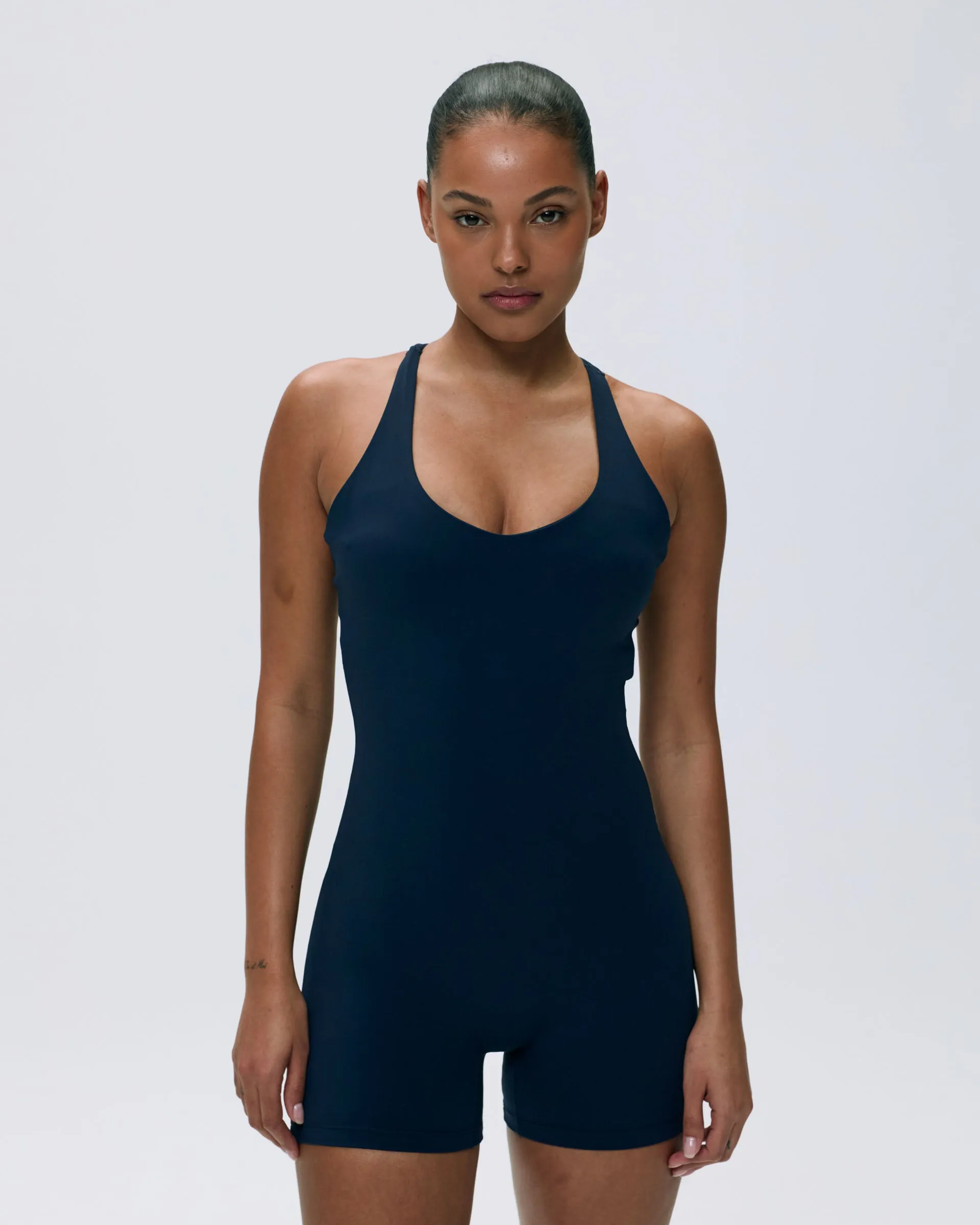 Ultimate Racer Cut Out Romper - Navy Blue sold by Adanola