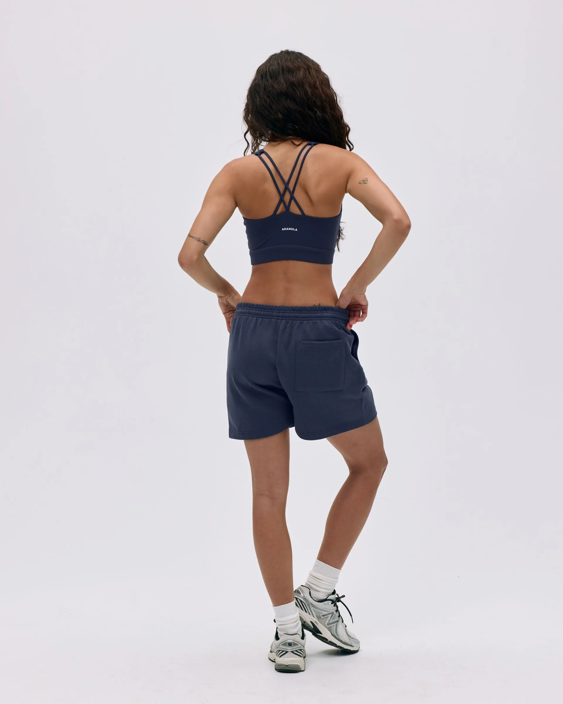 Varsity Sweat Shorts - Midnight Blue/Marshmallow White sold by Adanola product image thumbnail 2