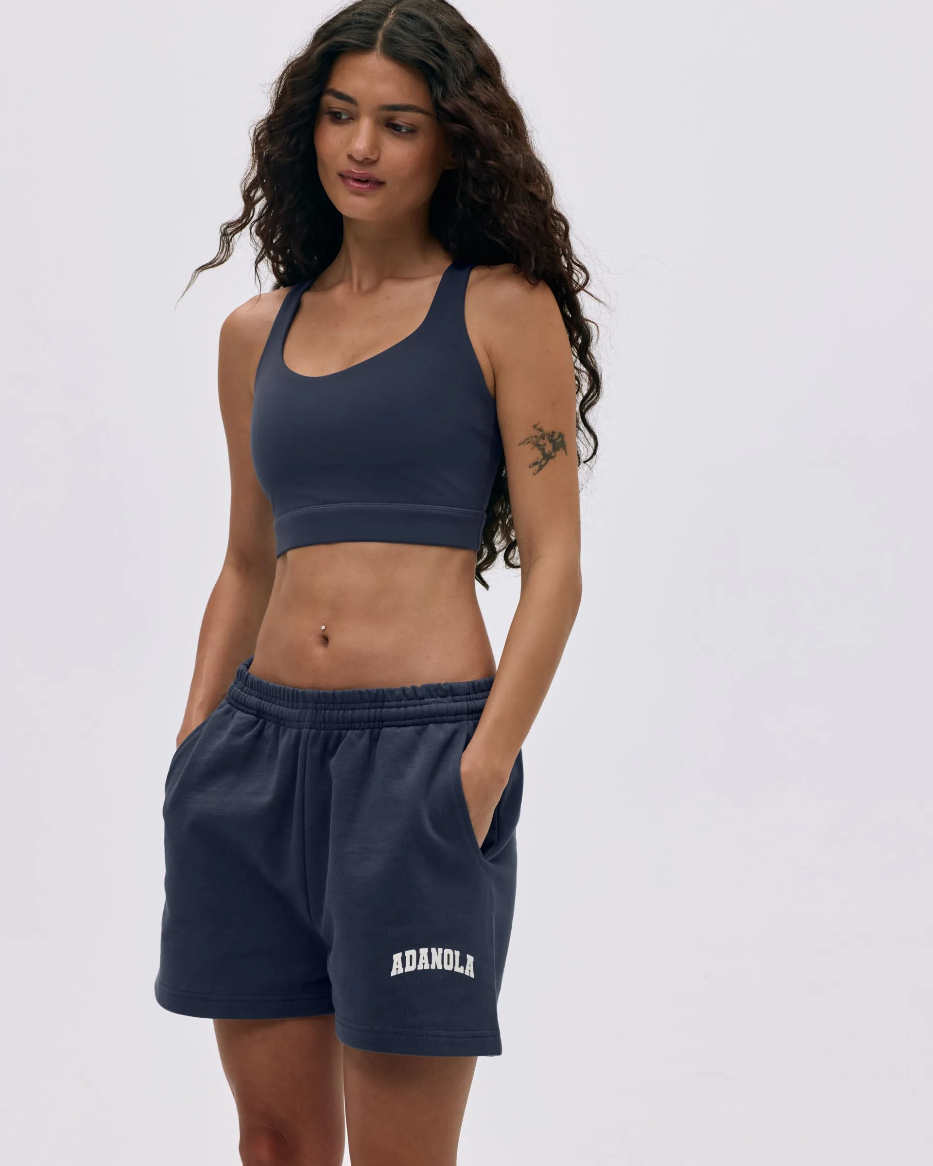 Varsity Sweat Shorts - Midnight Blue/Marshmallow White sold by Adanola product image thumbnail 5
