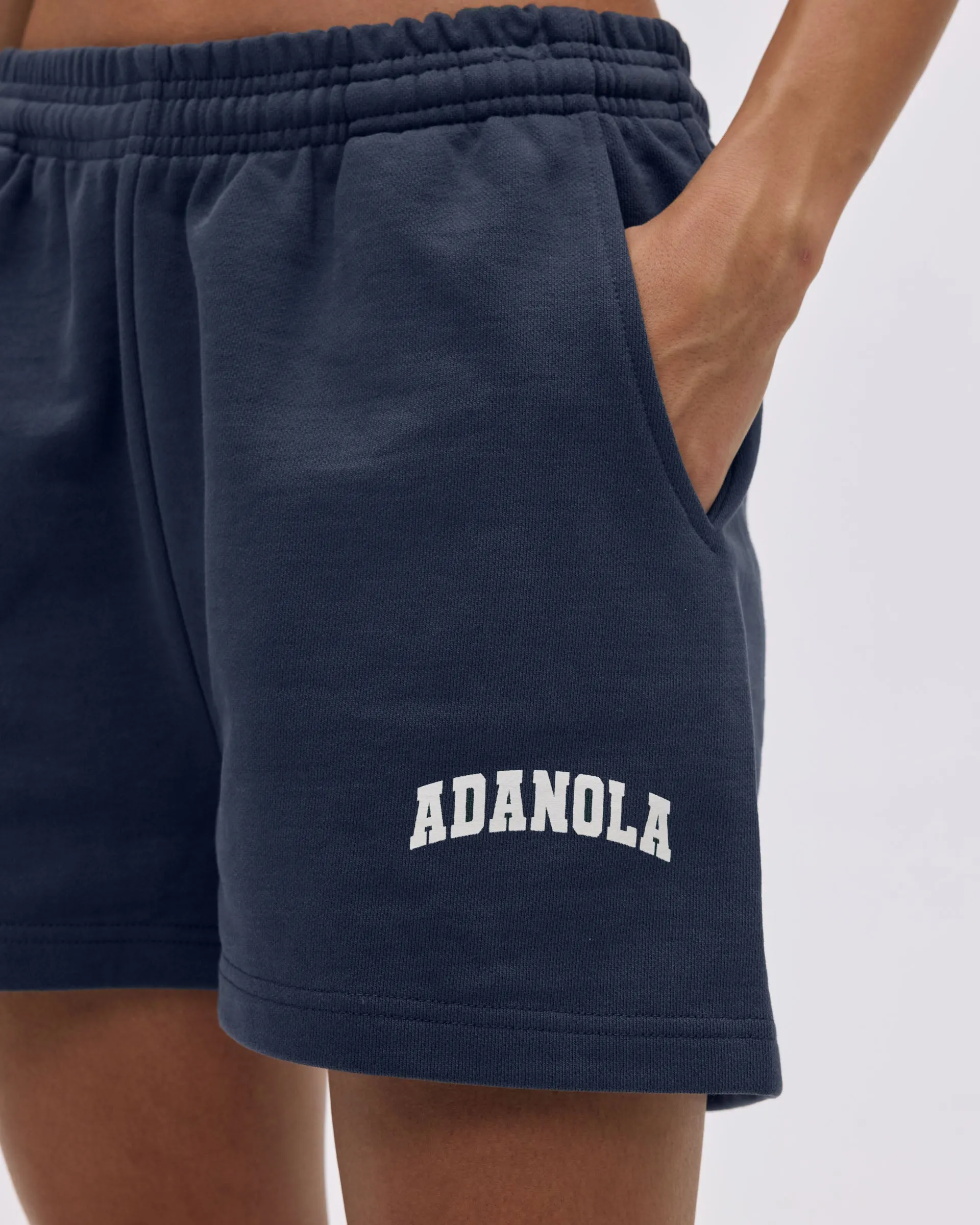 Varsity Sweat Shorts - Midnight Blue/Marshmallow White sold by Adanola product image thumbnail 3