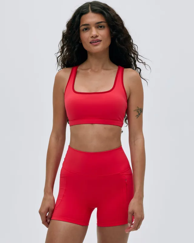 Ultimate Racer Back Piping Bra - Apple Red sold by Adanola