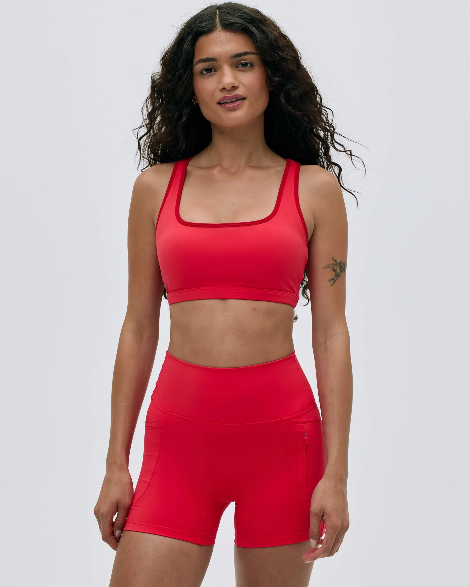 Ultimate Racer Back Piping Bra - Apple Red sold by Adanola