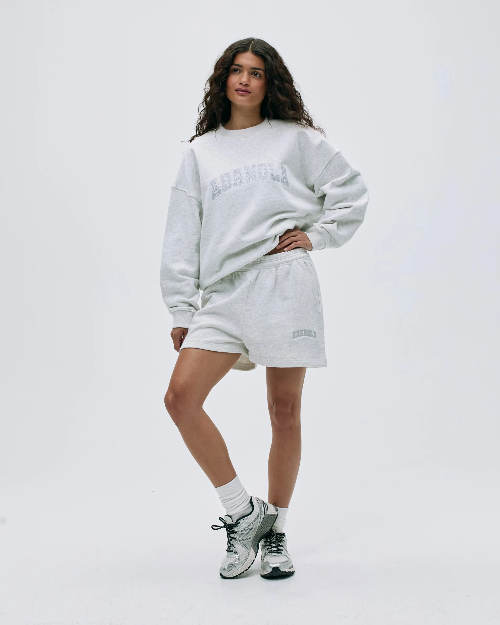 Varsity Chainstitch Oversized Sweatshirt - Light Grey Melange sold by Adanola product image thumbnail 2