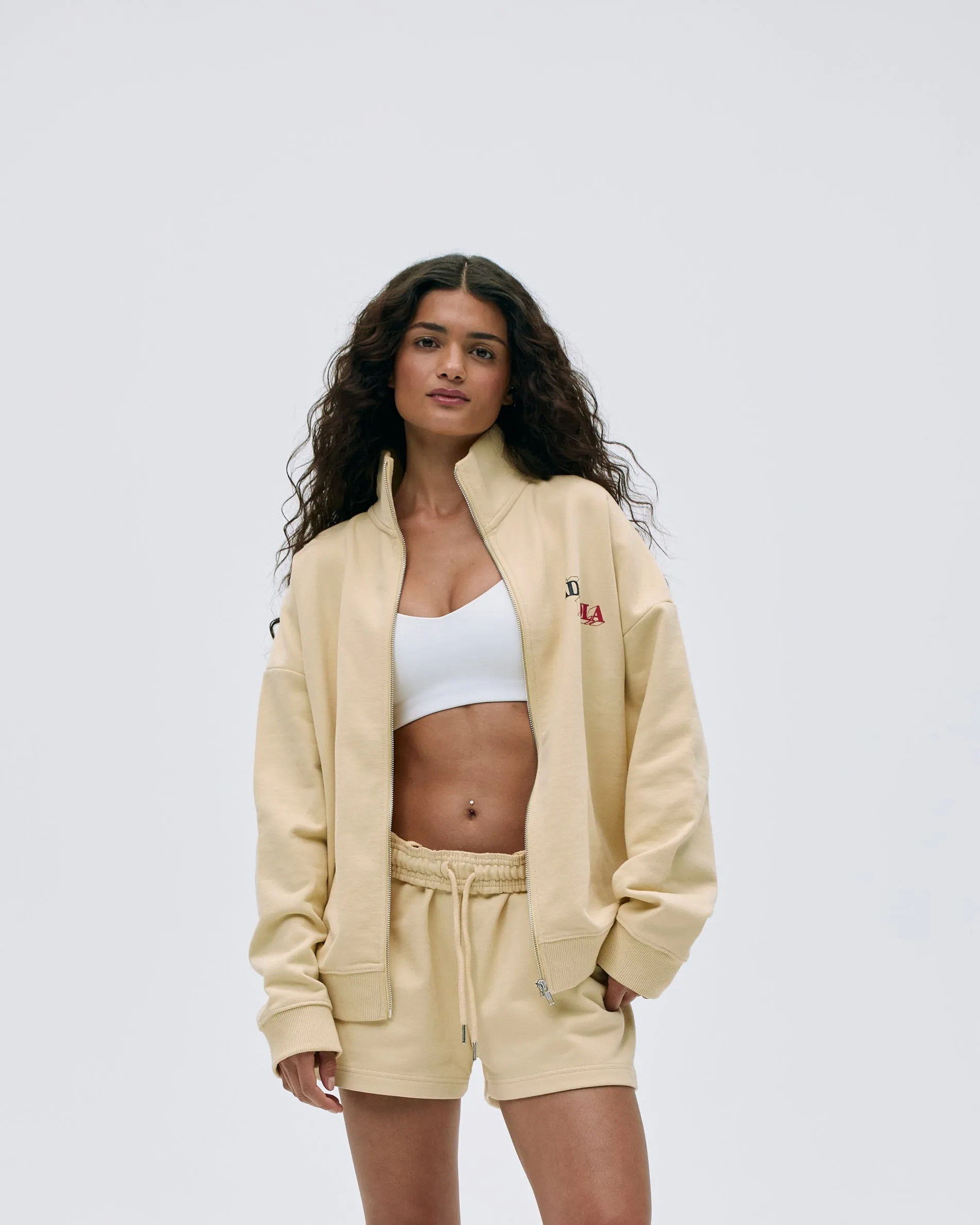 Sports Play Oversized Funnel Full Zip Sweatshirt - Butter Yellow sold by Adanola product image thumbnail 2