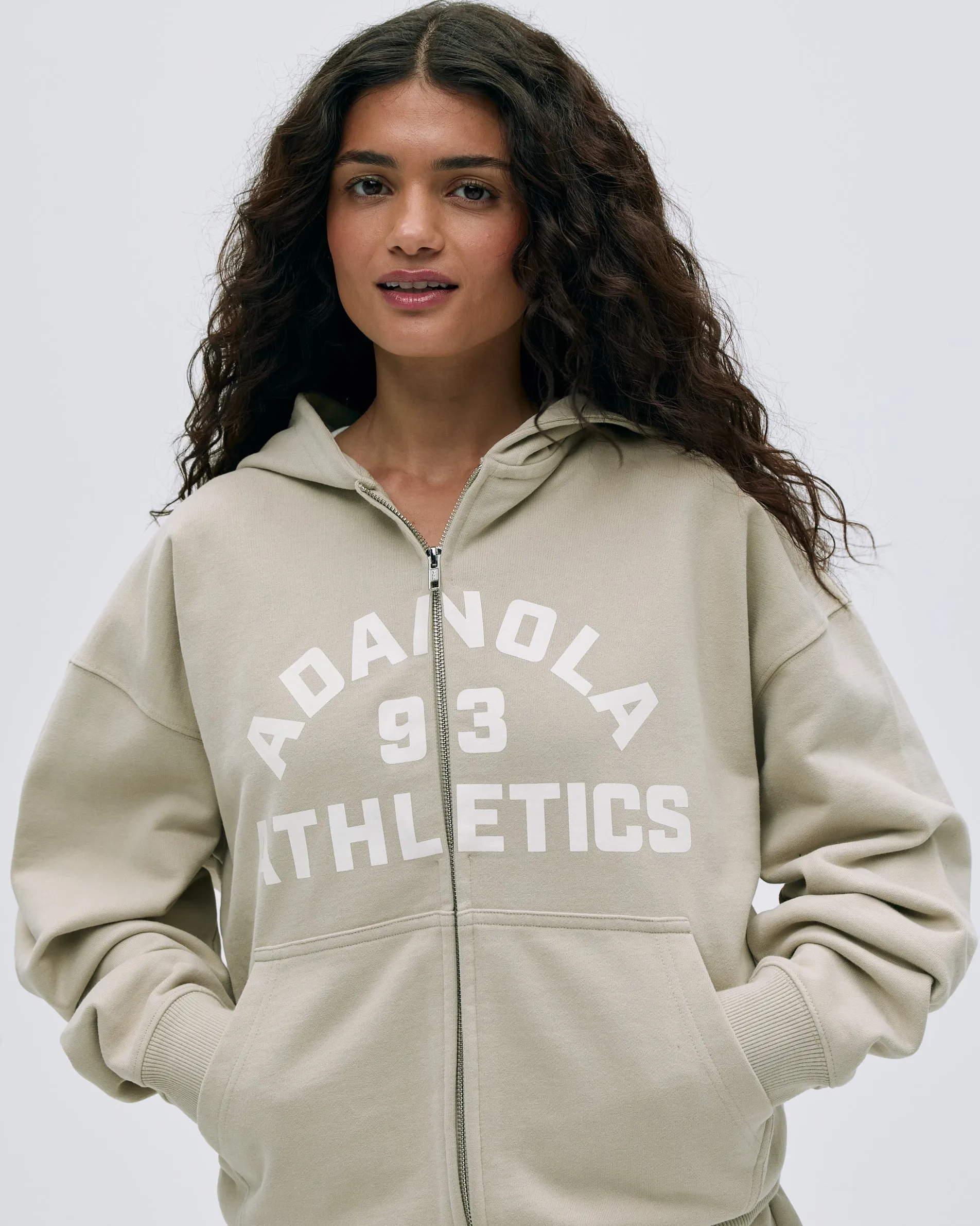 Campus Oversized Full Zip Hoodie - Stone sold by Adanola product image thumbnail 3