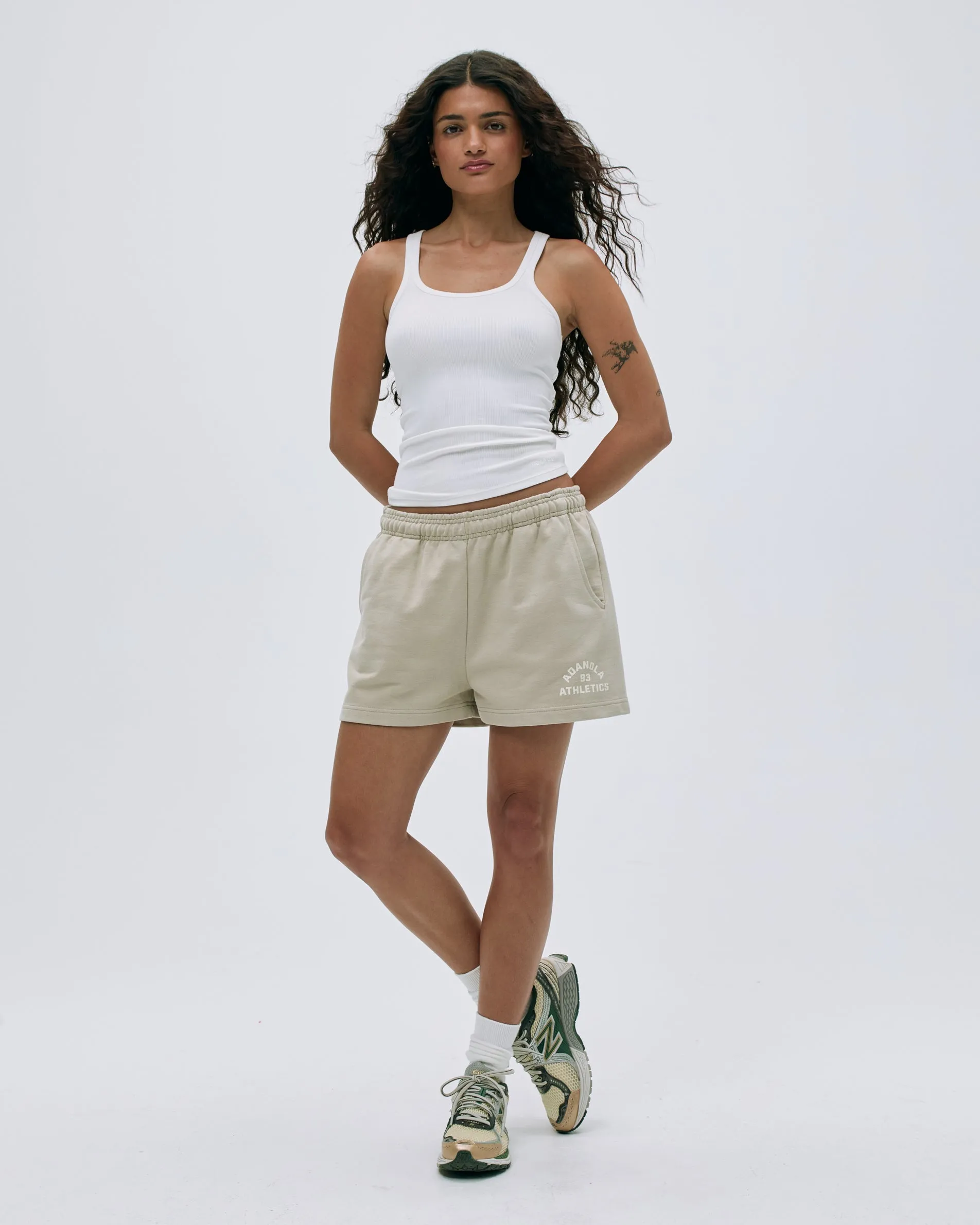 Campus Sweat Shorts - Stone sold by Adanola