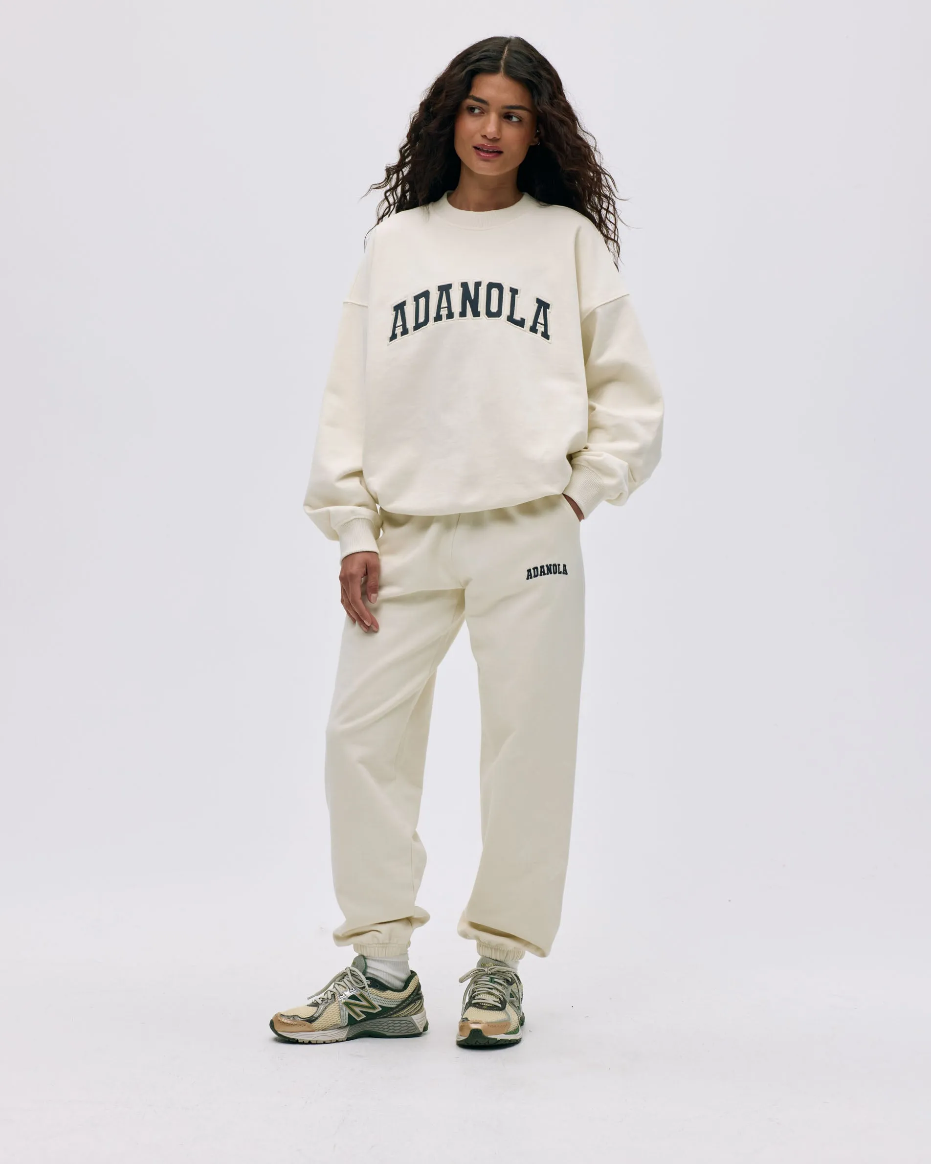 Varsity Oversized Sweatshirt - Marshmallow White/Midnight Blue sold by Adanola product image thumbnail 4