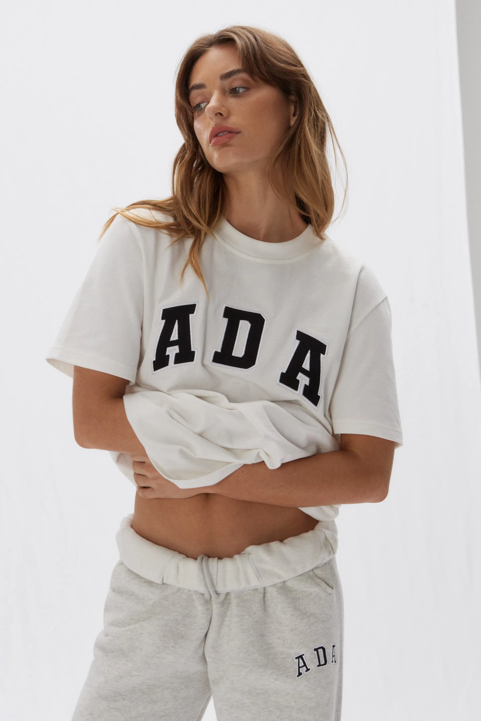 ADA Short Sleeve Oversized T-shirt - White/Black sold by Adanola