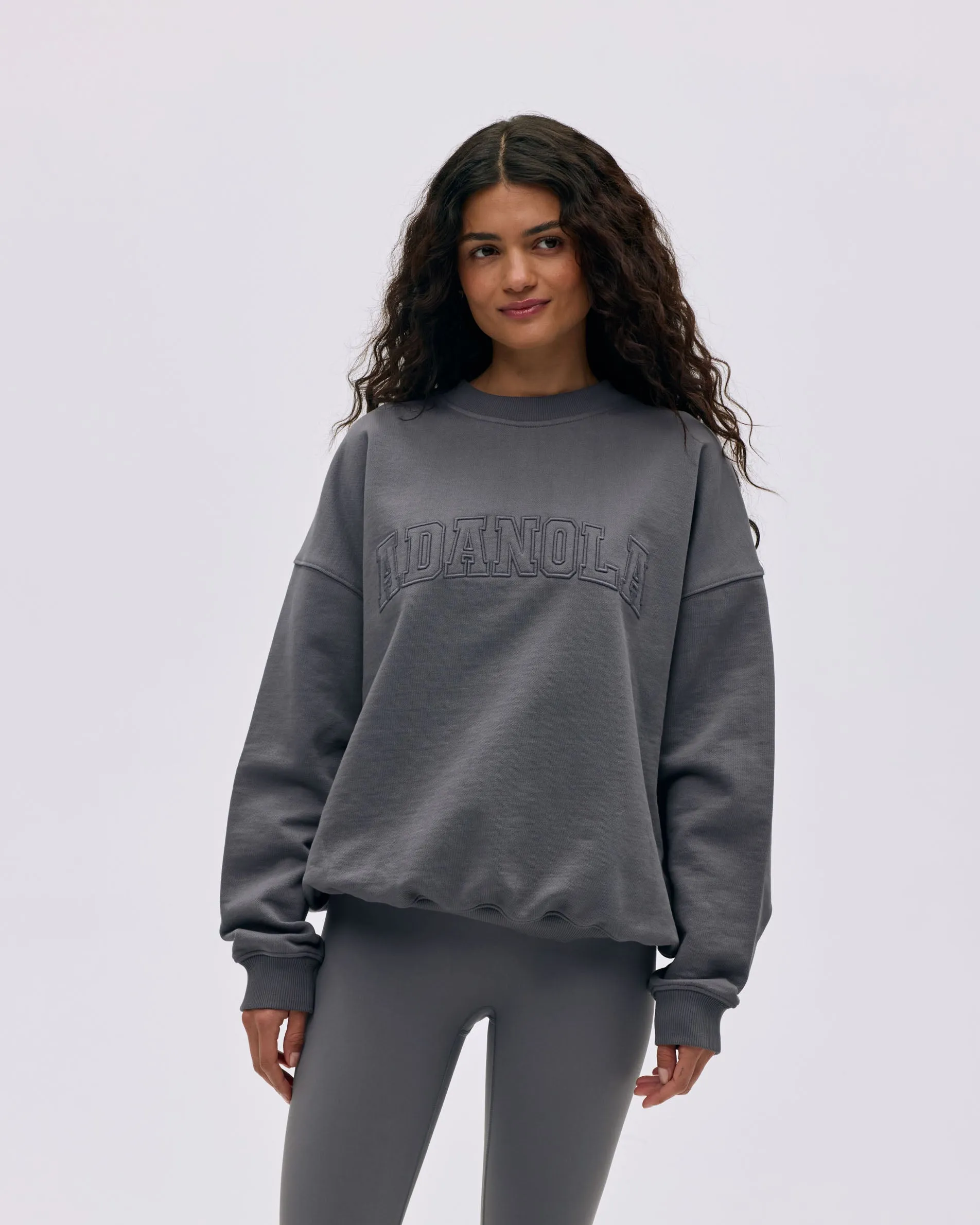 Varsity Oversized Sweatshirt - Dark Grey sold by Adanola product image thumbnail 4