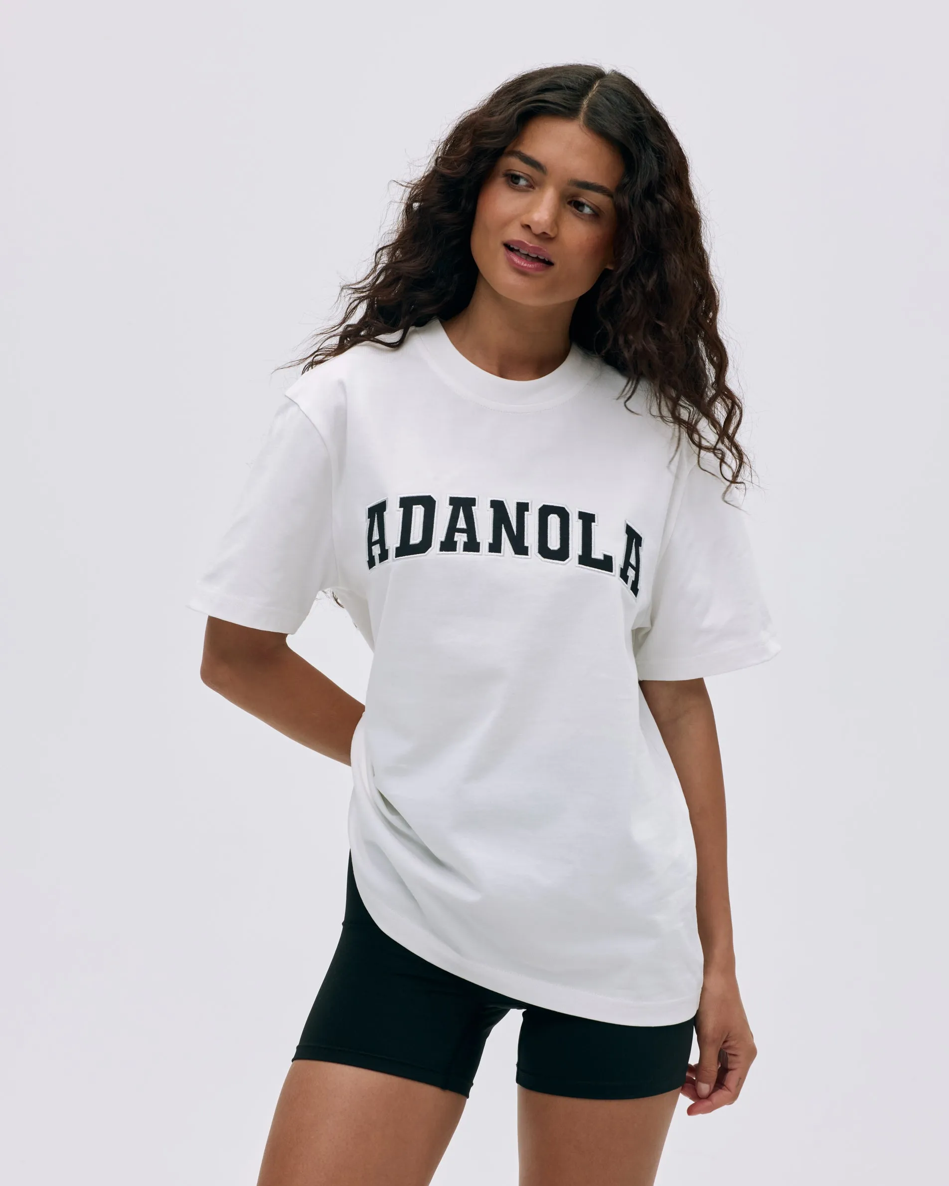 Varsity Short Sleeve Oversized T-shirt - White/Black sold by Adanola product image thumbnail 4