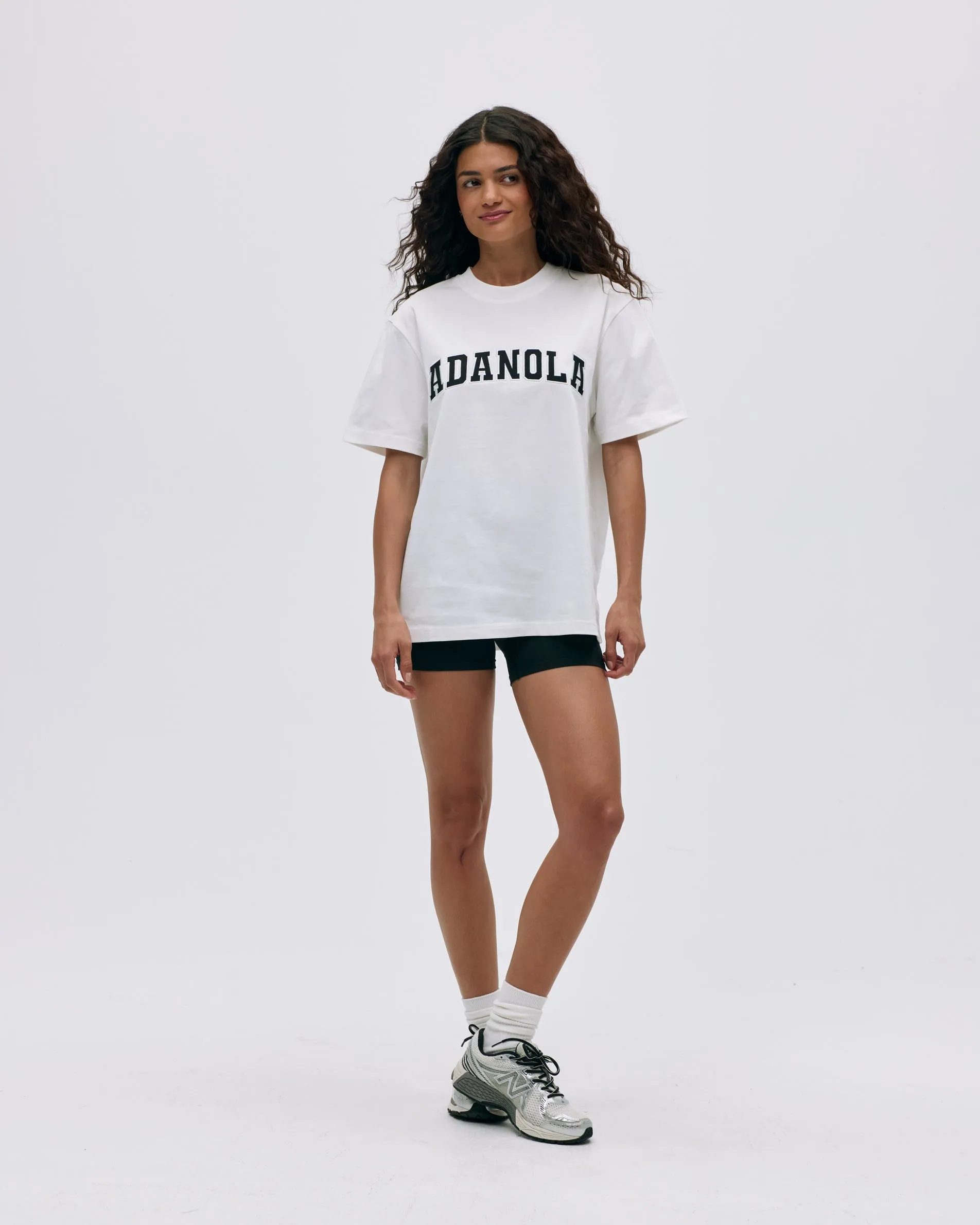 Varsity Short Sleeve Oversized T-shirt - White/Black sold by Adanola product image thumbnail 3