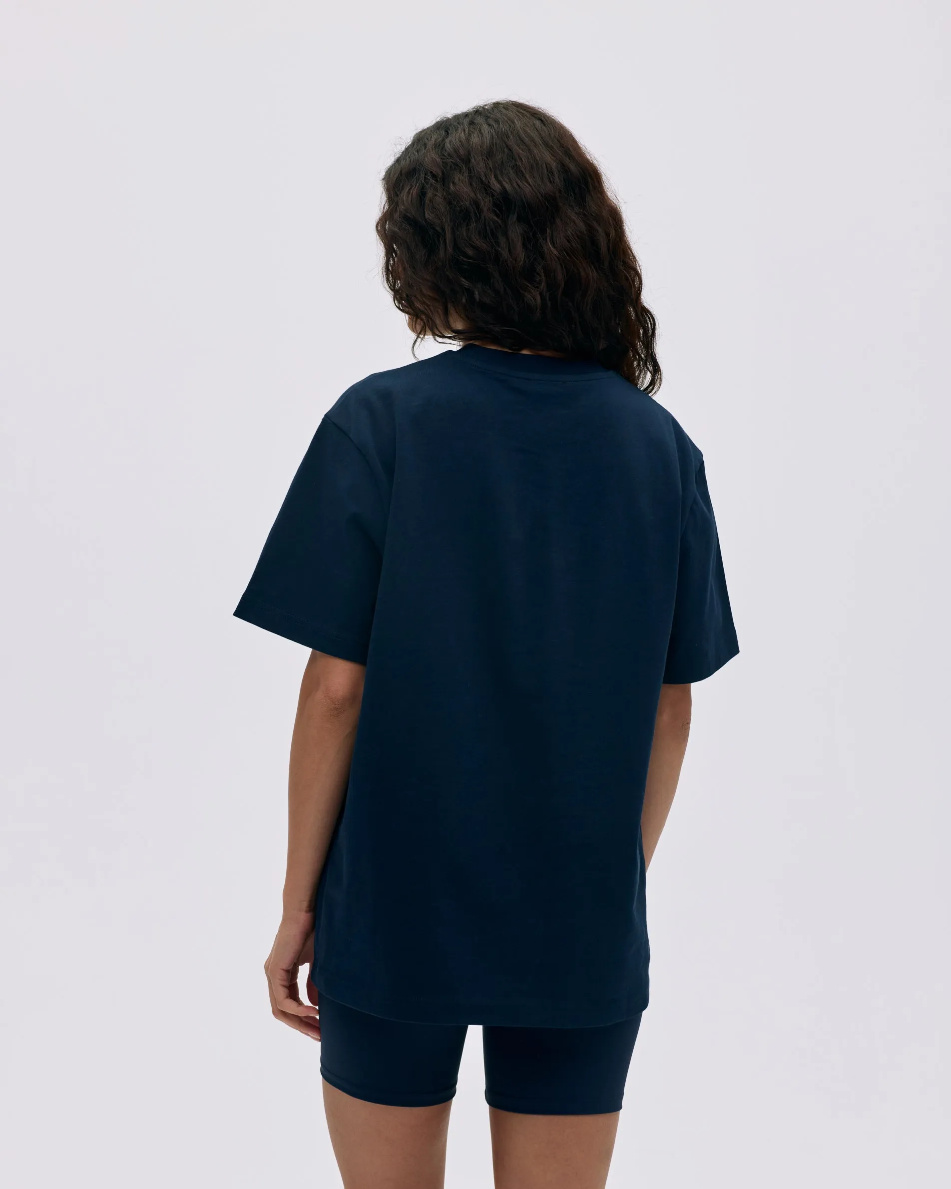 Varsity Short Sleeve Oversized T-shirt - Navy Blue/White sold by Adanola product image thumbnail 2