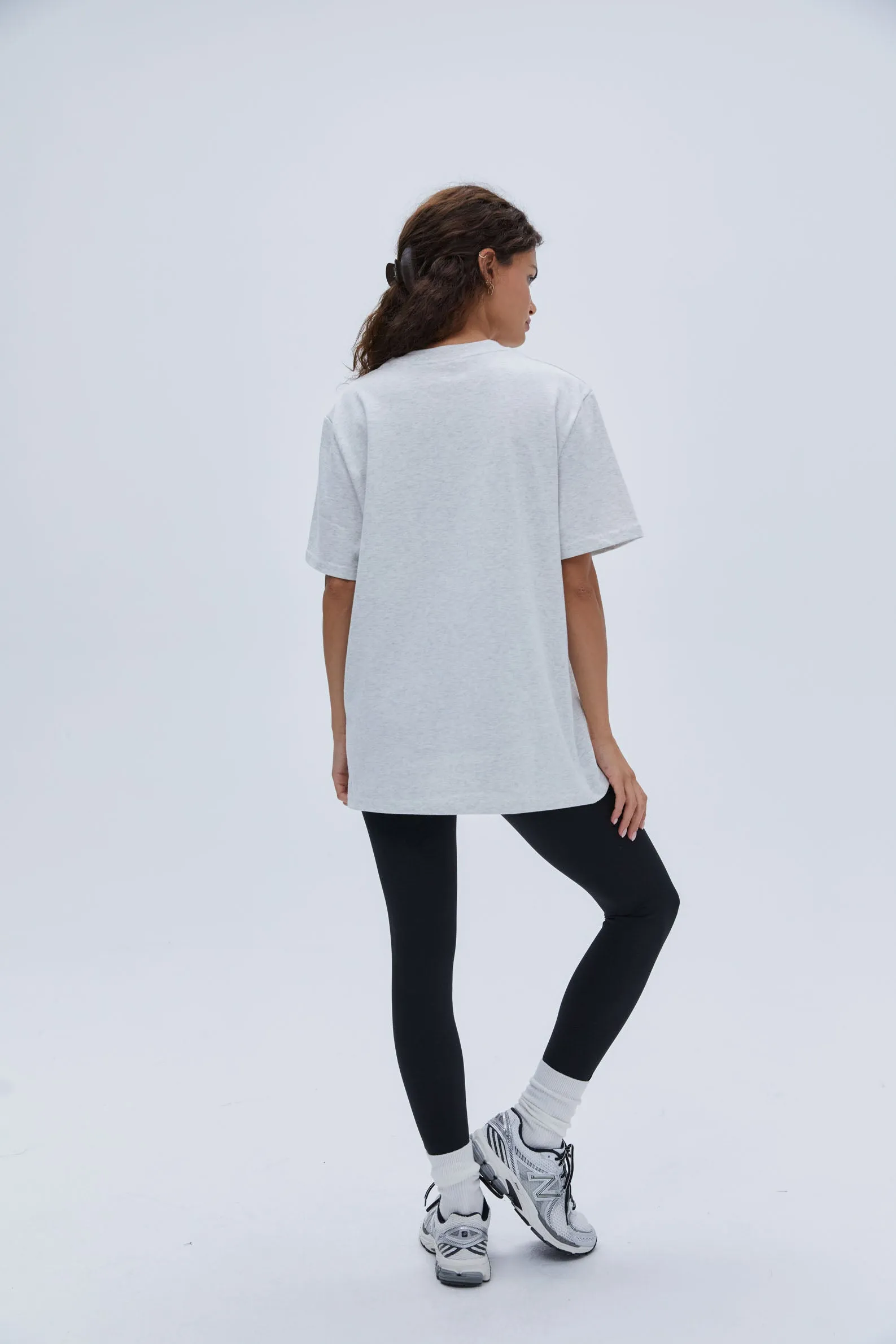 ADA Short Sleeve Oversized T-shirt - Light Grey Melange sold by Adanola product image thumbnail 2