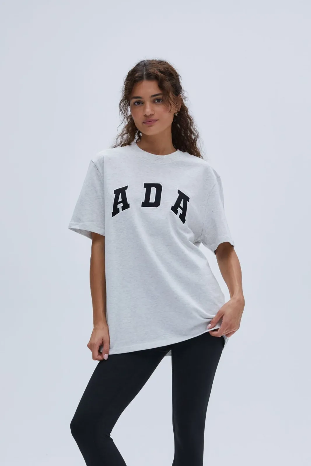 ADA Short Sleeve Oversized T-shirt - Light Grey Melange sold by Adanola