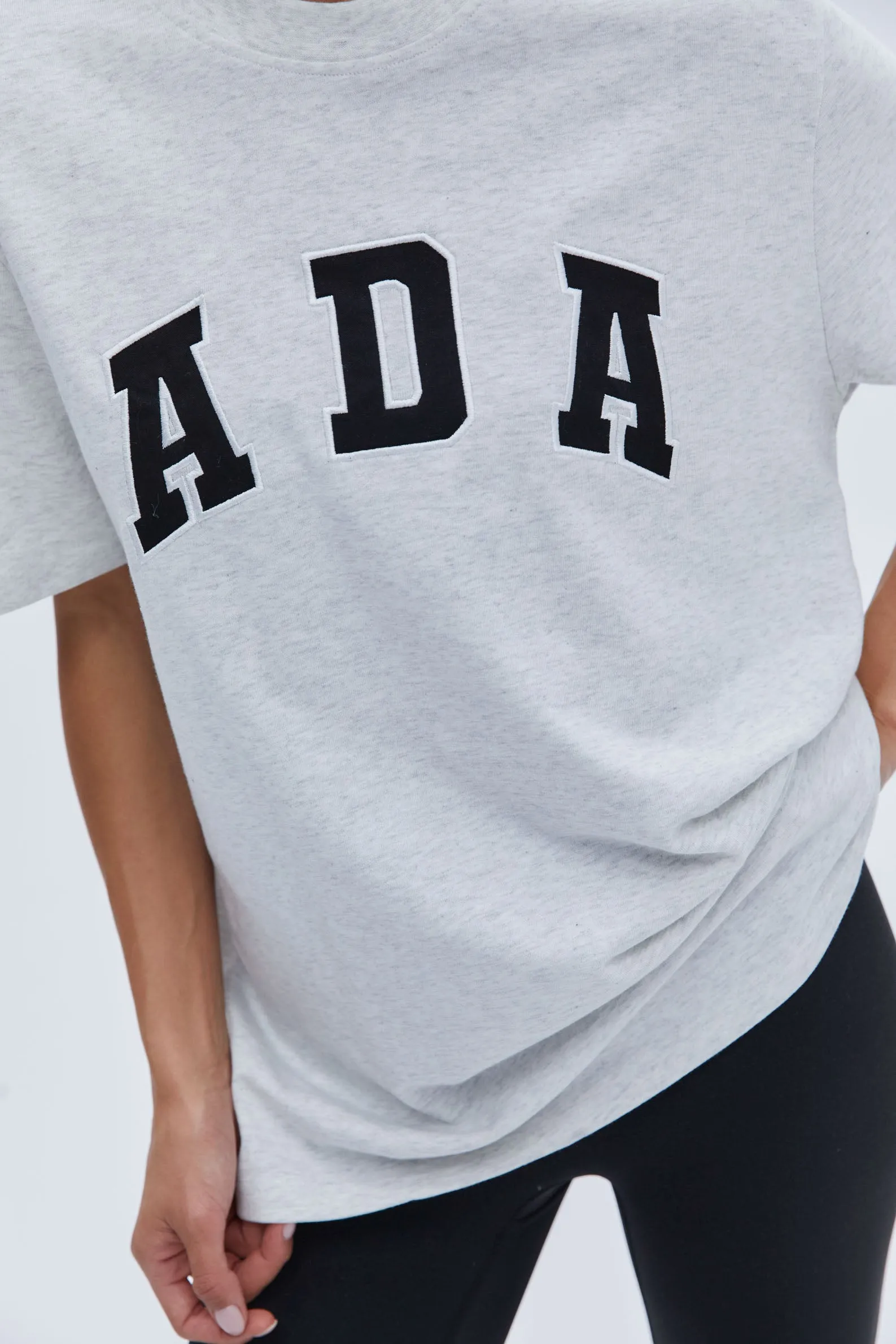 ADA Short Sleeve Oversized T-shirt - Light Grey Melange sold by Adanola product image thumbnail 3