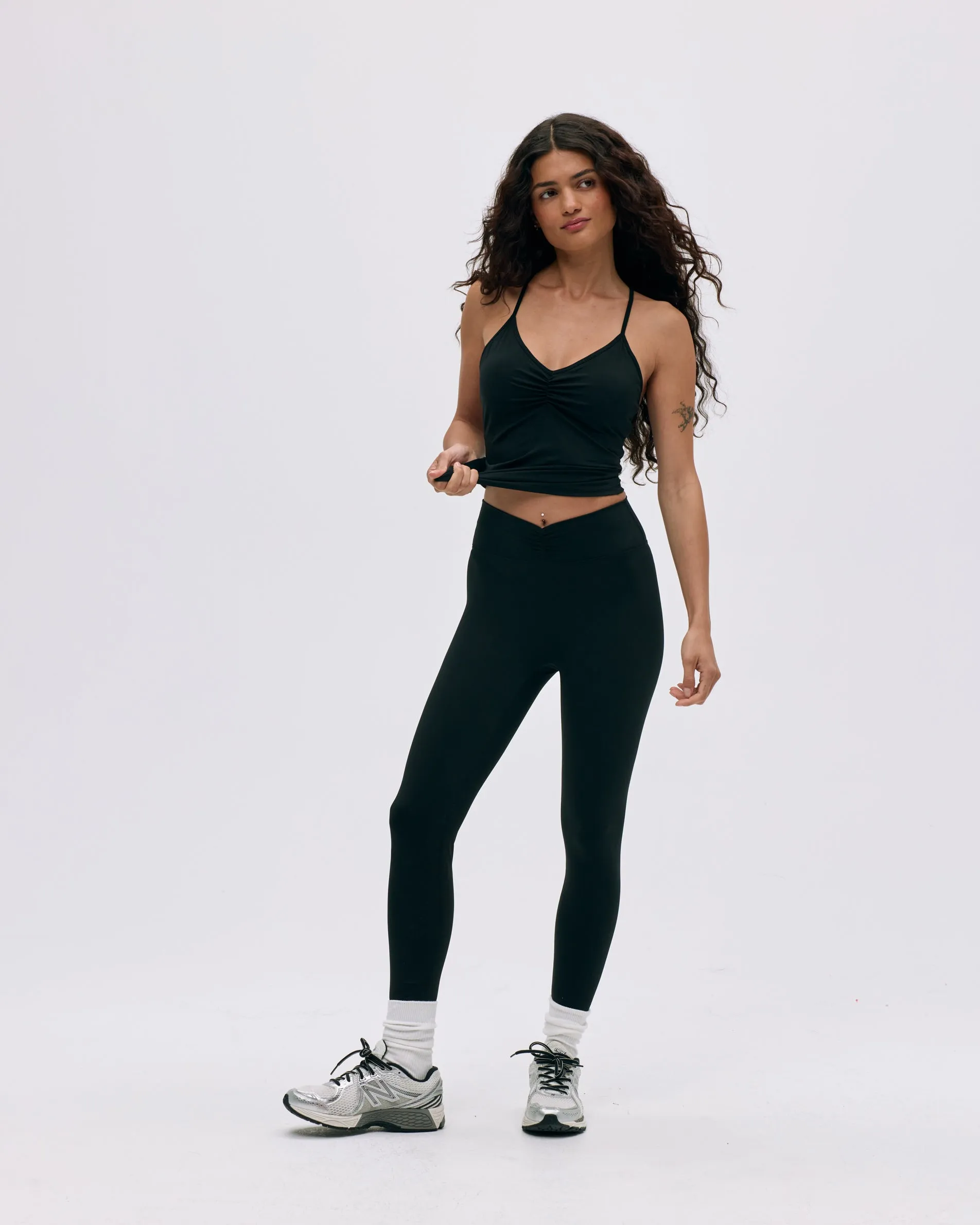 Ultimate Ruched Front Racer Tank - Black sold by Adanola product image thumbnail 5