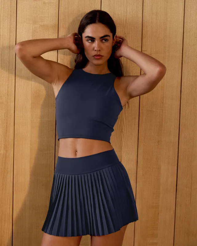 Ultimate Wide Binding Low Back Tank - Midnight Blue sold by Adanola