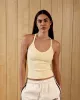 Rib V Neck Tank Top - Butter Yellow sold by Adanola