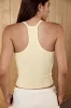 Rib V Neck Tank Top - Butter Yellow sold by Adanola
