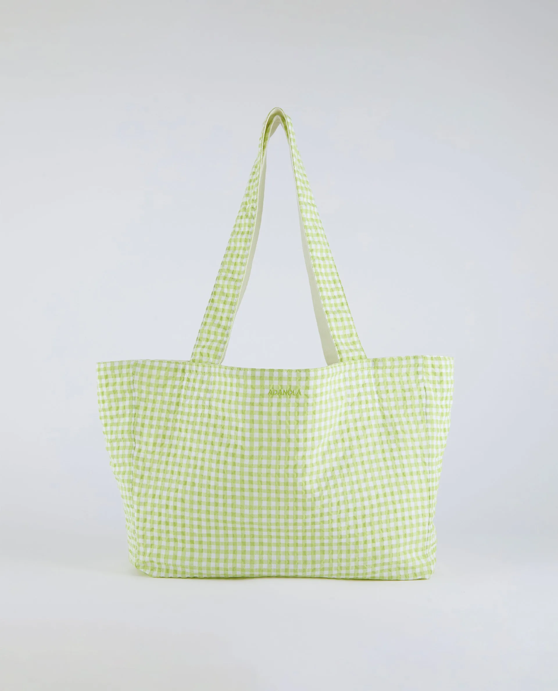 Gingham Reversible Tote Bag - Green sold by Adanola product image thumbnail 2