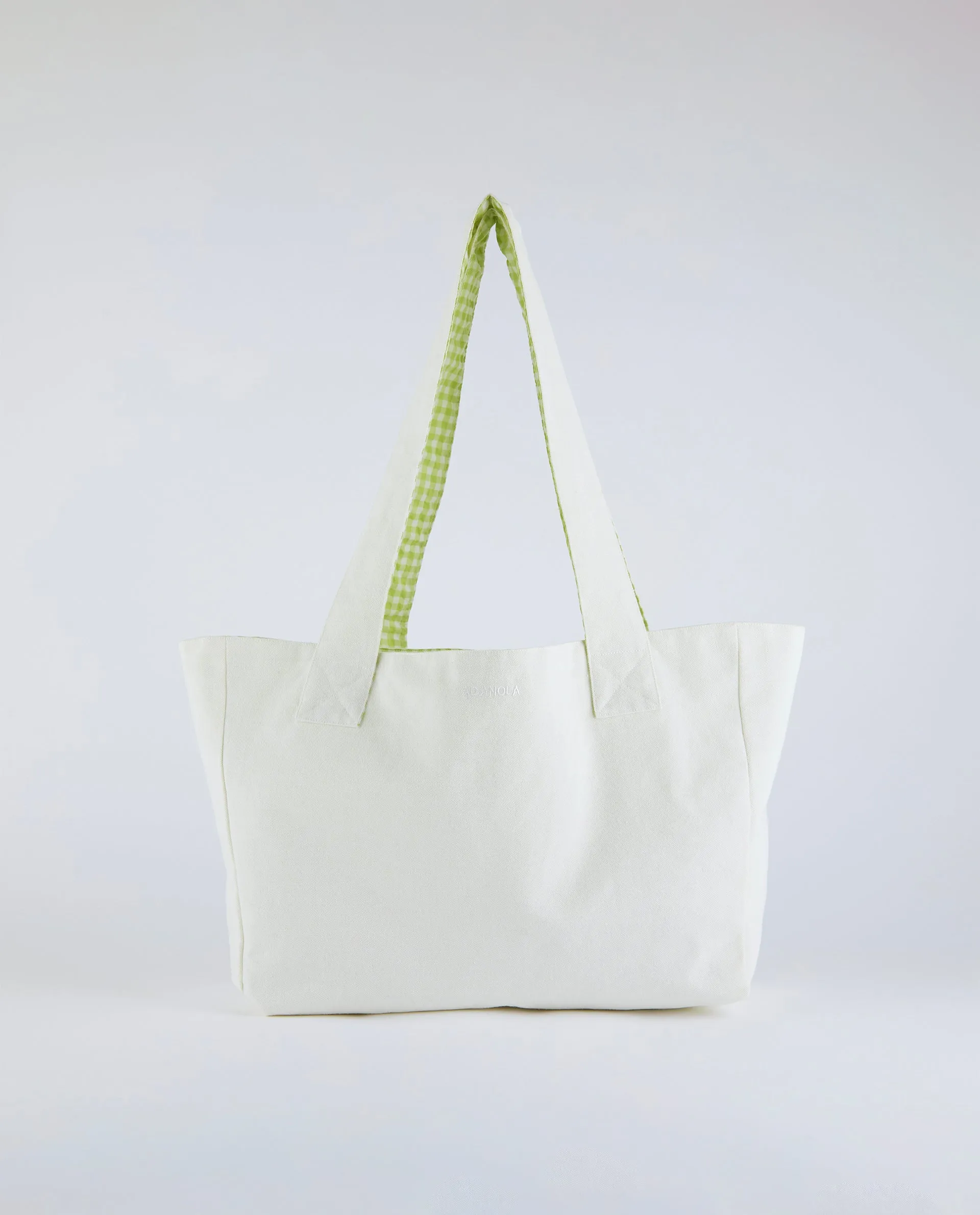 Gingham Reversible Tote Bag - Green sold by Adanola product image thumbnail 3