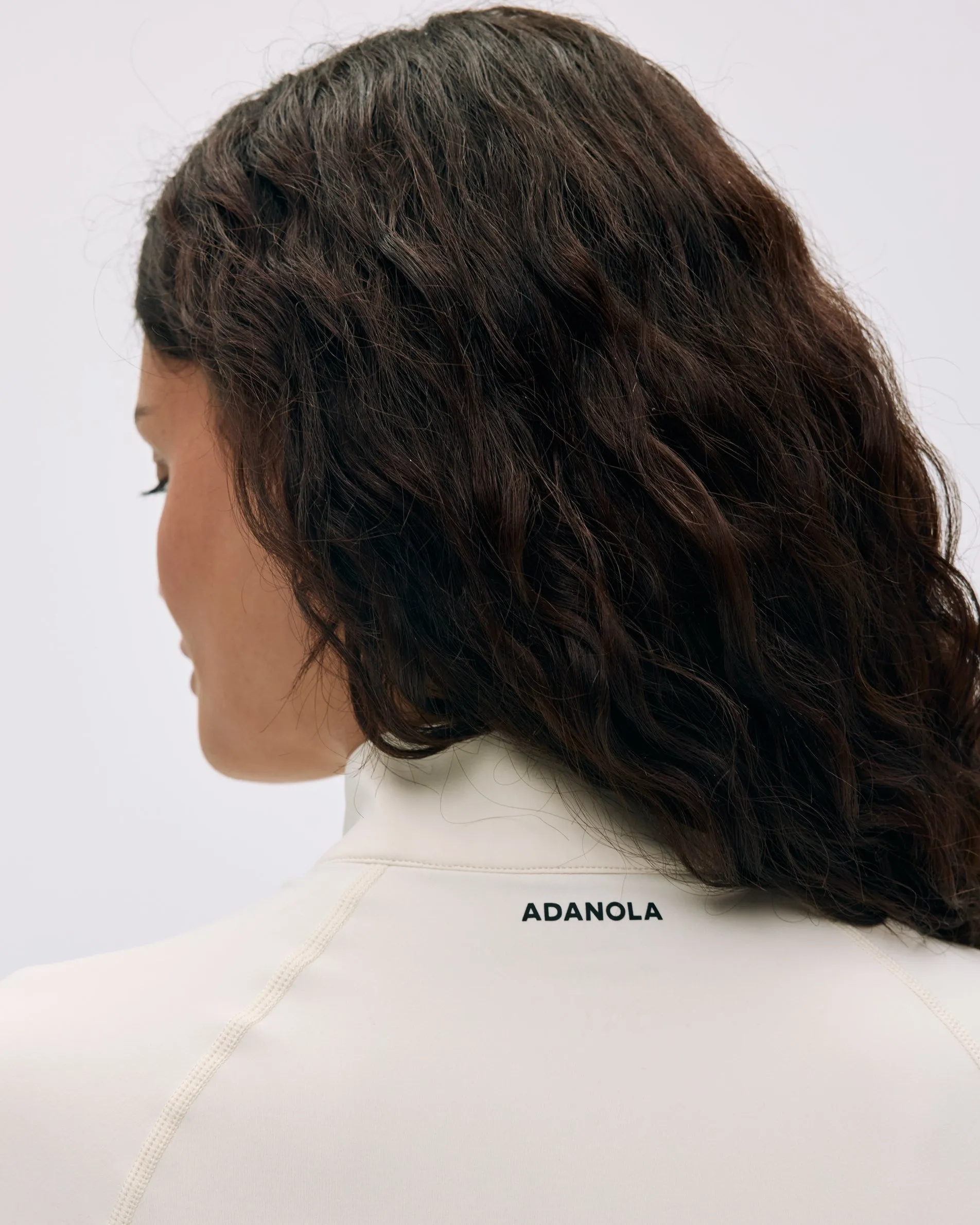 Ultimate Short Sleeve Zip Up Top - Marshmallow White sold by Adanola product image thumbnail 3