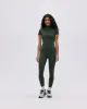 Ultimate Short Sleeve Zip Up Top - Dark Olive sold by Adanola