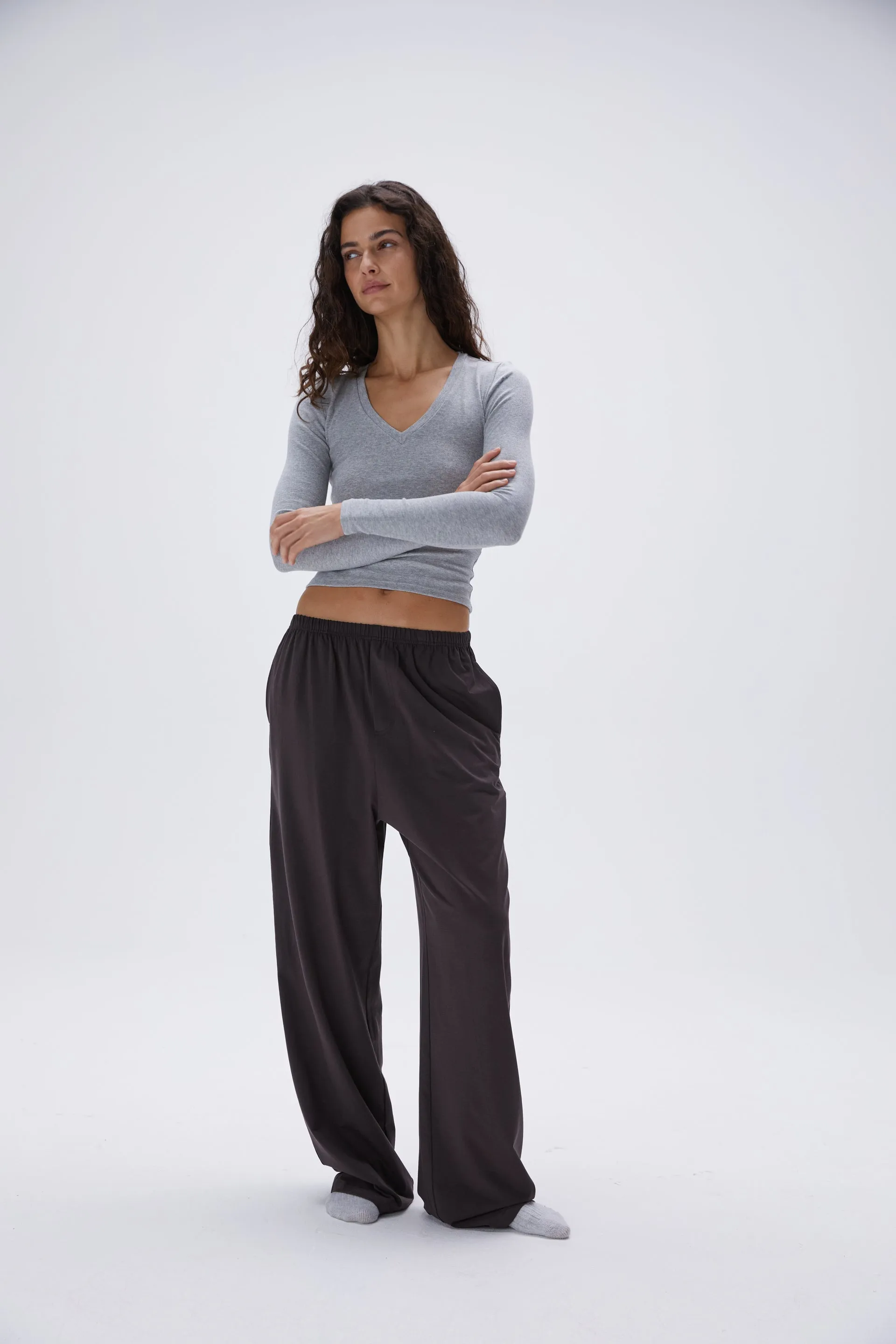 Modal Cotton Pants - Coffee Bean sold by Adanola