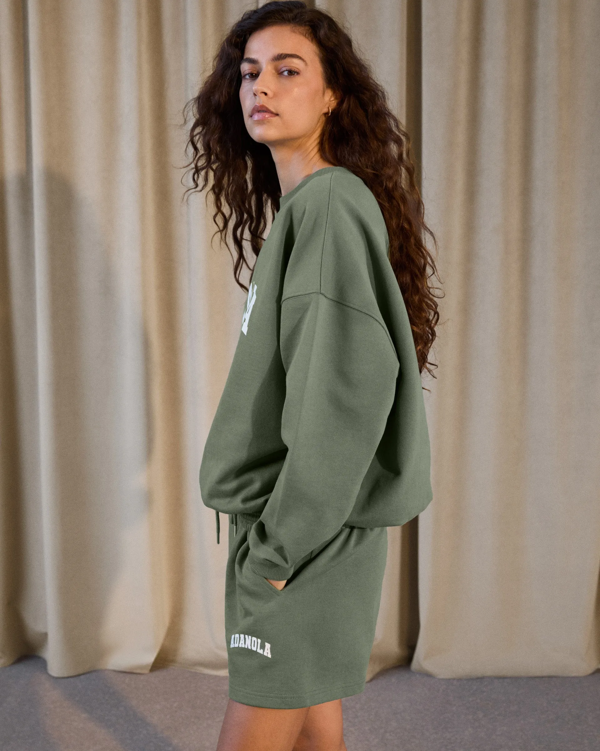 Varsity Oversized Sweatshirt - Eden Green/Marshmallow White sold by Adanola product image thumbnail 2