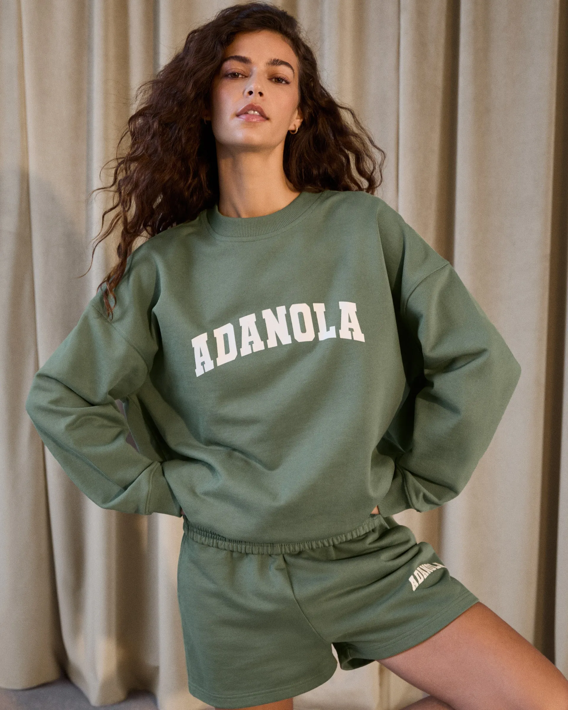 Varsity Oversized Sweatshirt - Eden Green/Marshmallow White sold by Adanola