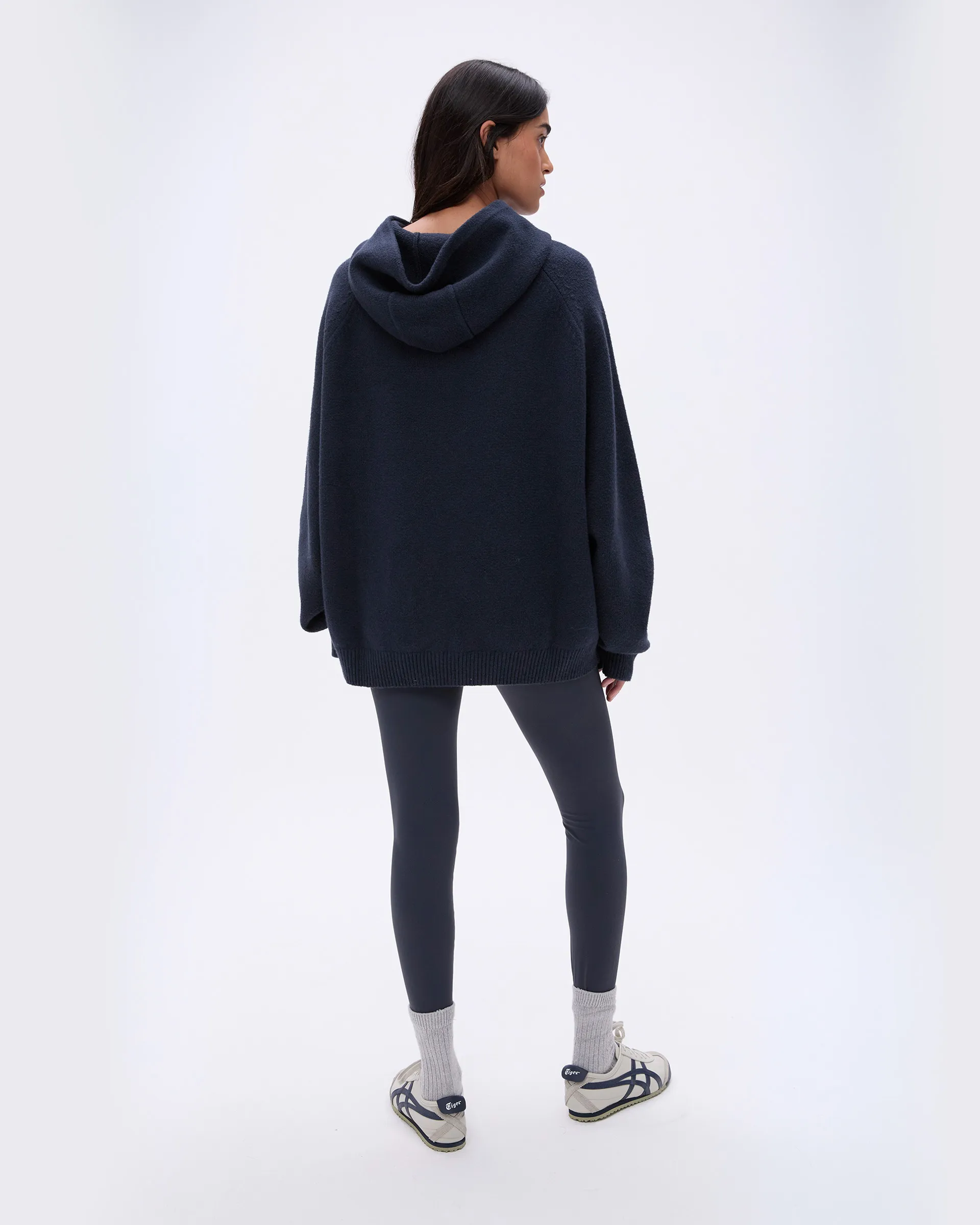 Varsity Oversized Knit Hoodie - Deep Midnight Blue/Cream sold by Adanola product image thumbnail 3