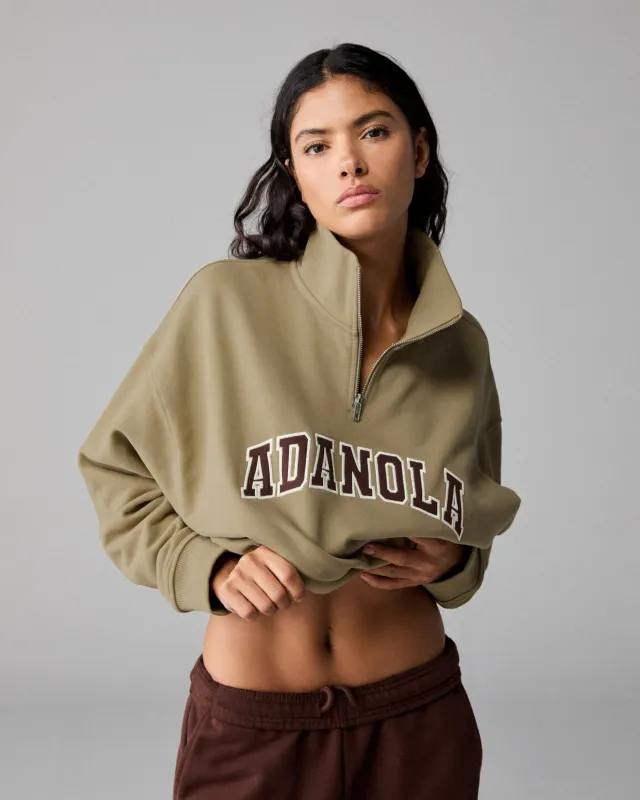 Varsity Relaxed Funnel Neck Sweatshirt - Pistachio Green sold by Adanola