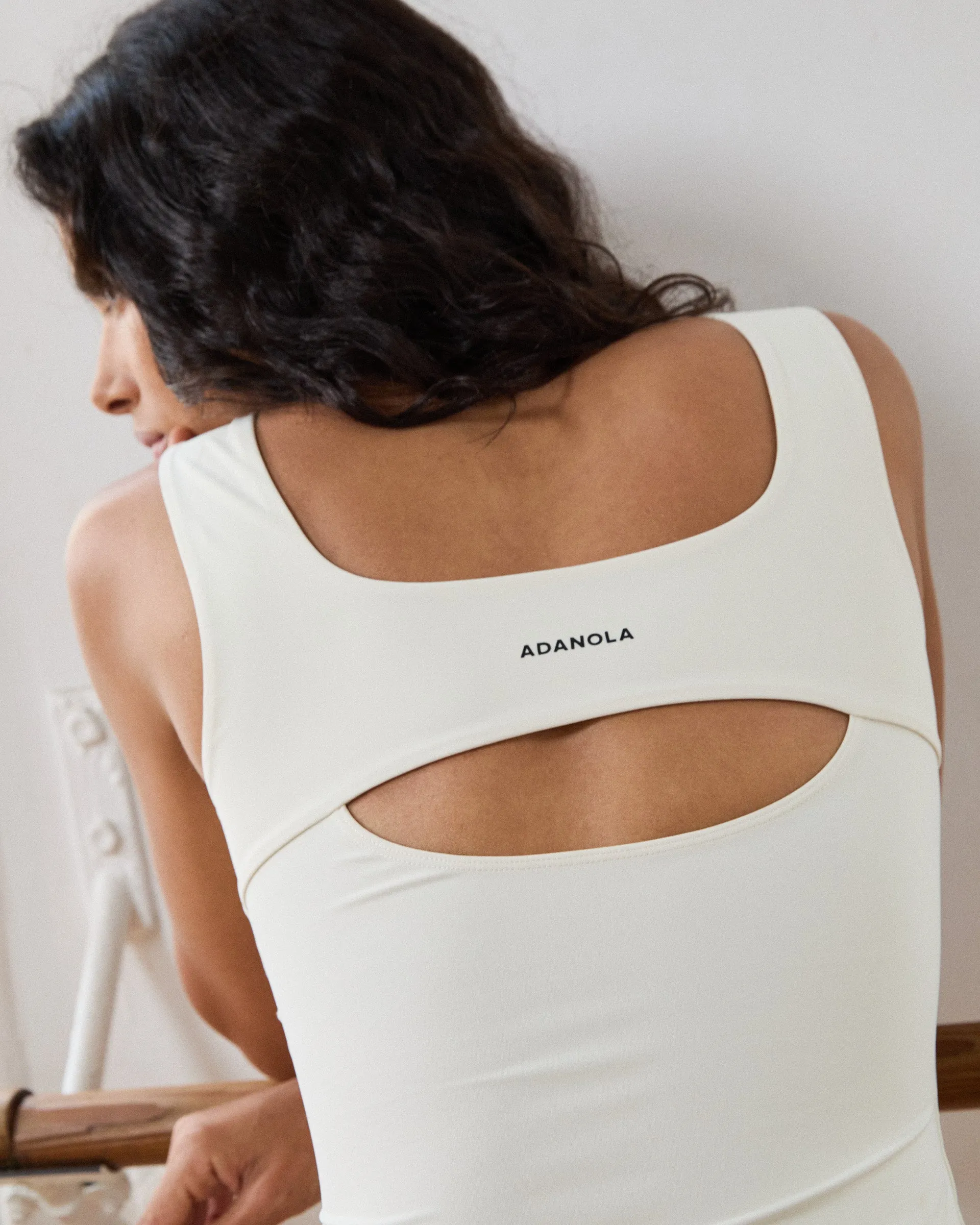 Ultimate Sleeveless Scoop Neck Cut Out Back Top - Marshmallow White sold by Adanola product image thumbnail 3