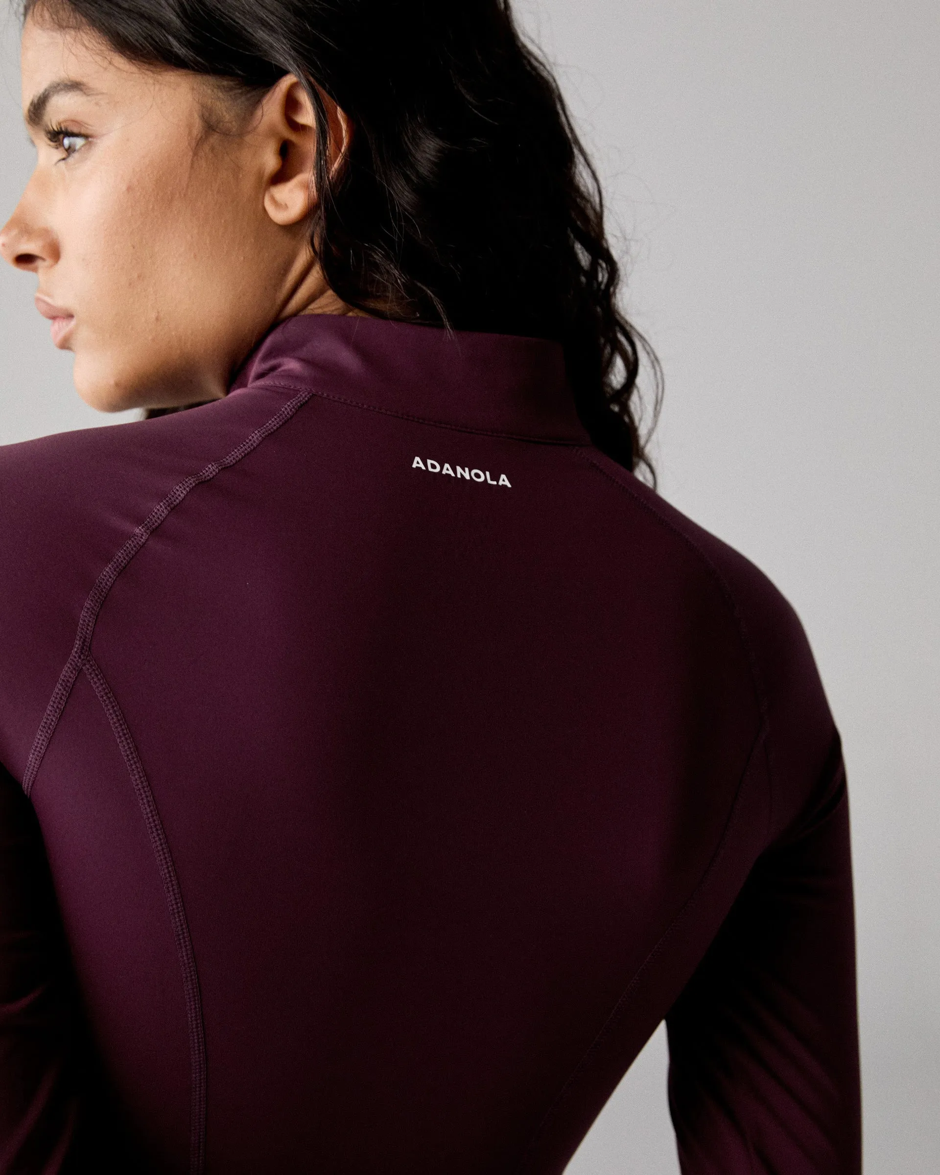 Ultimate Long Sleeve Zip Up Top - Dark Cherry sold by Adanola product image thumbnail 3